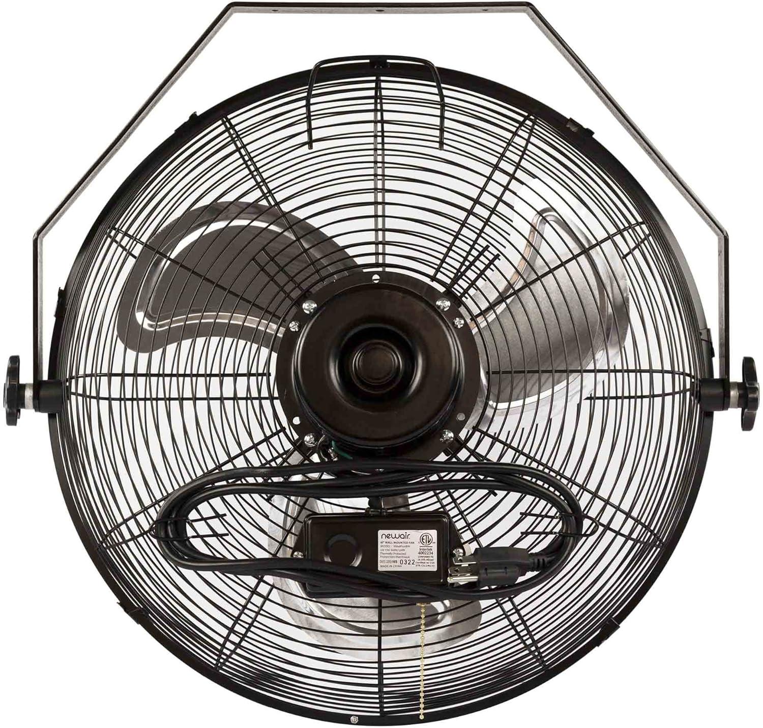 WindPro18W Industrial Black 18-inch High Velocity Wall Mount Fan