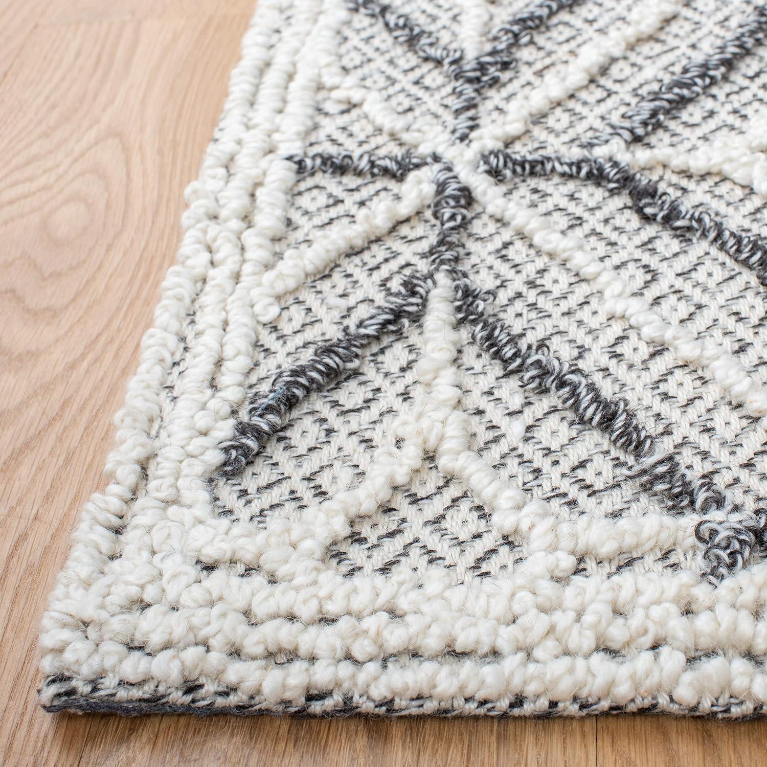 Trace TRC212 Hand Tufted Area Rug - Grey/Black - 6'x6' - Safavieh.
