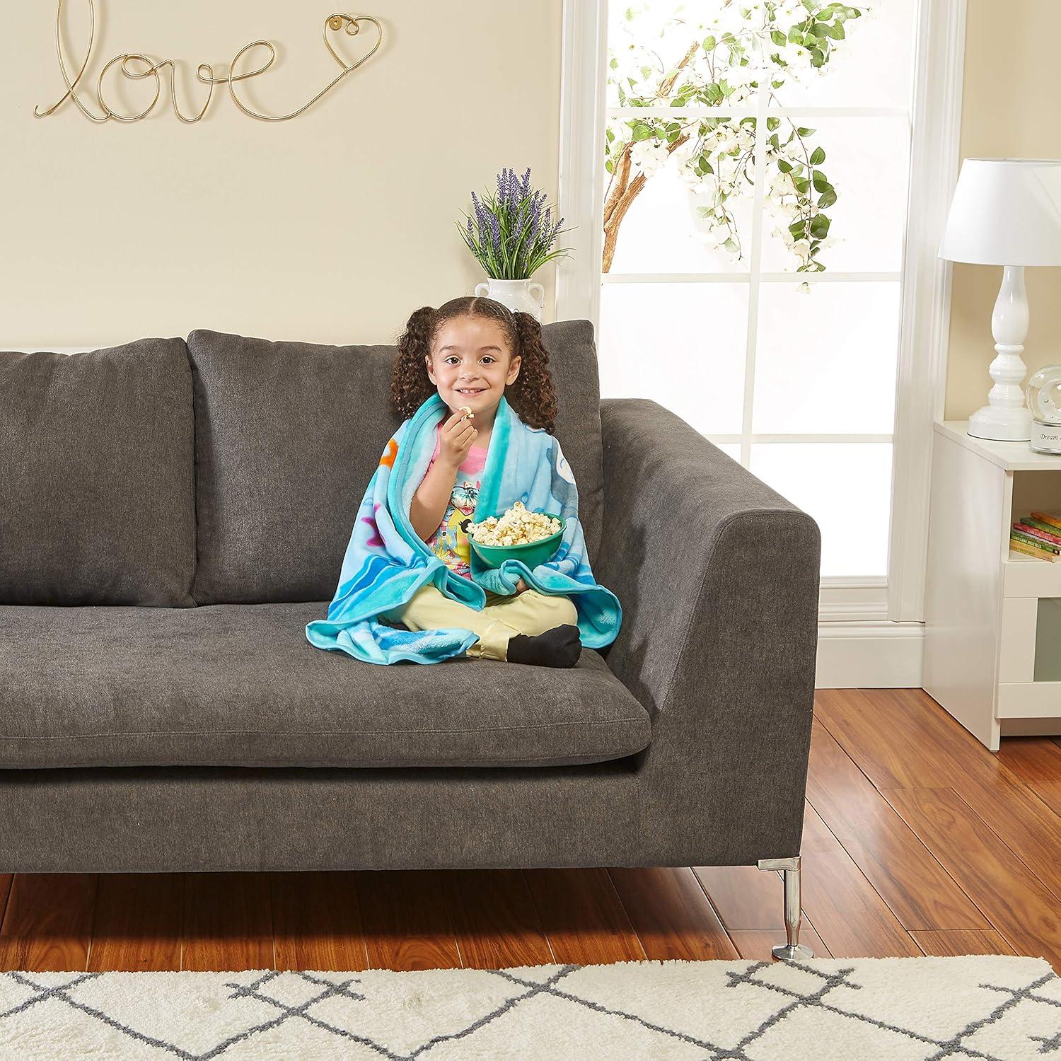 Everyday Kids Toddler Throw Blanket - 30" by 40" - Mermaids Undersea Adventure - Super Soft, Plush, Warm and Comfortable