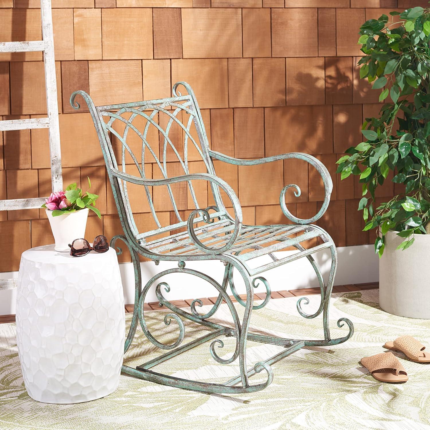 Medrano Rocking Chair Indoor/Outdoor - PAT5030 - Black Rust - Safavieh
