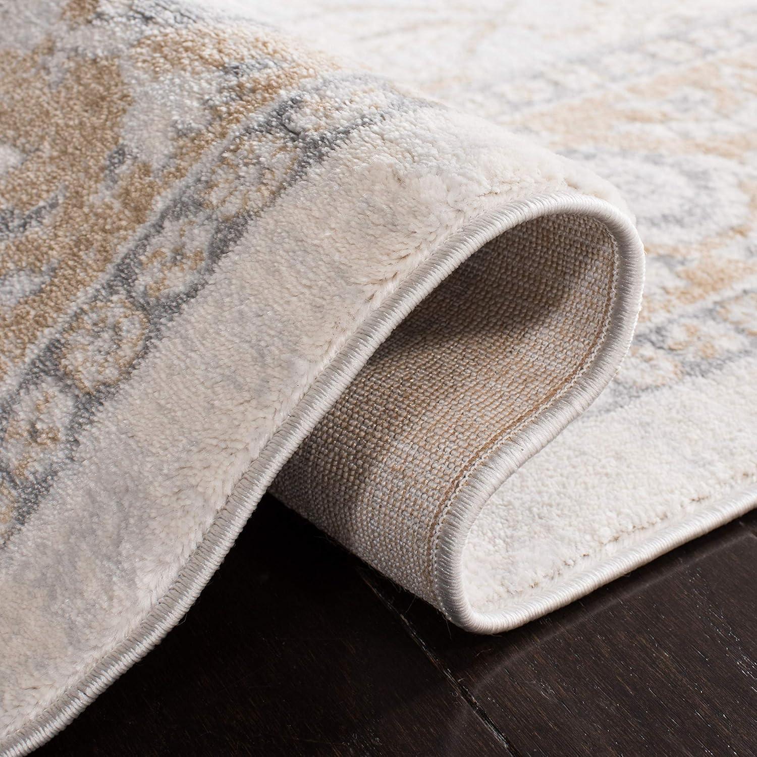Isabella ISA936 Power Loomed Area Rug - Cream/Beige - 6'7"x6'7" - Safavieh.