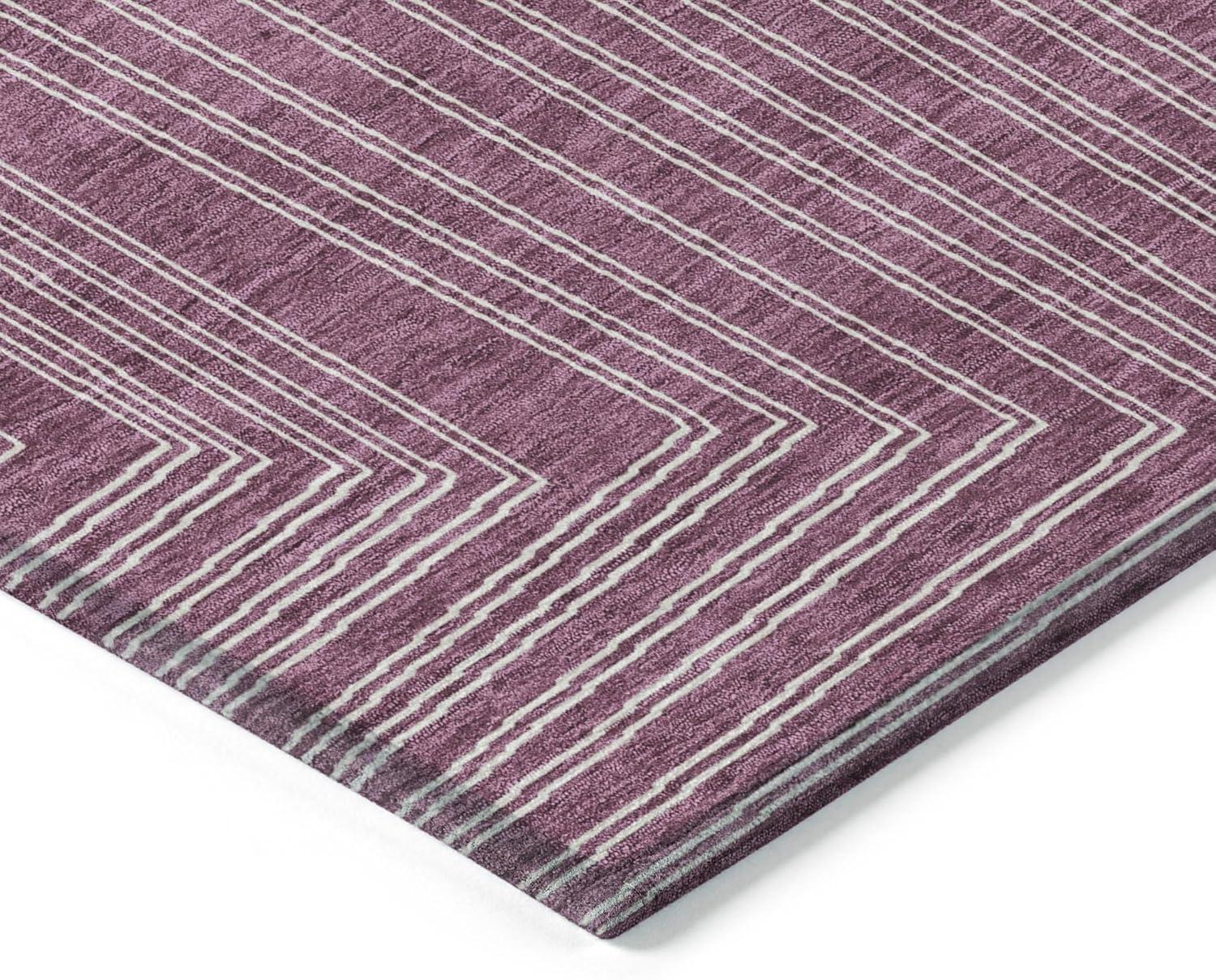 Addison Rugs Chantille Indoor/Outdoor Transitional Geometric, Abstract Eggplant Washable Rectangle Rug, 2'6" x 3'10"
