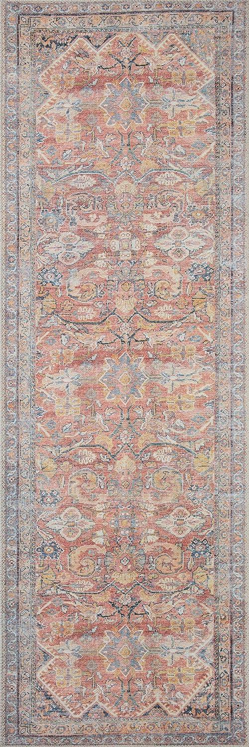 Adrian Rust Denim Oriental Runner Rug 2'6" x 12'