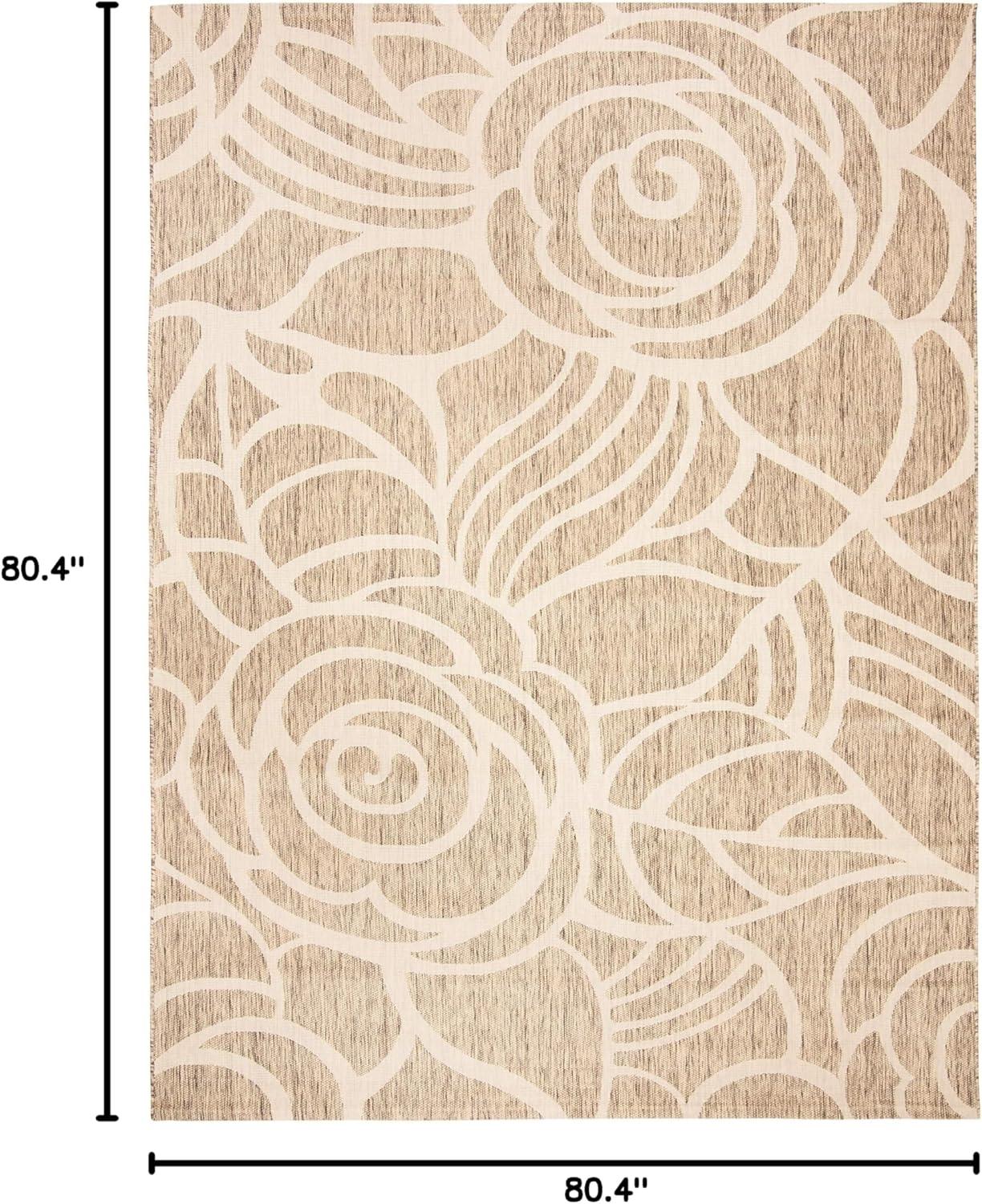 Courtyard CY5141 Power Loomed Indoor/Outdoor Area Rug - Coffee/Sand - 6'7"x6'7" - Safavieh.