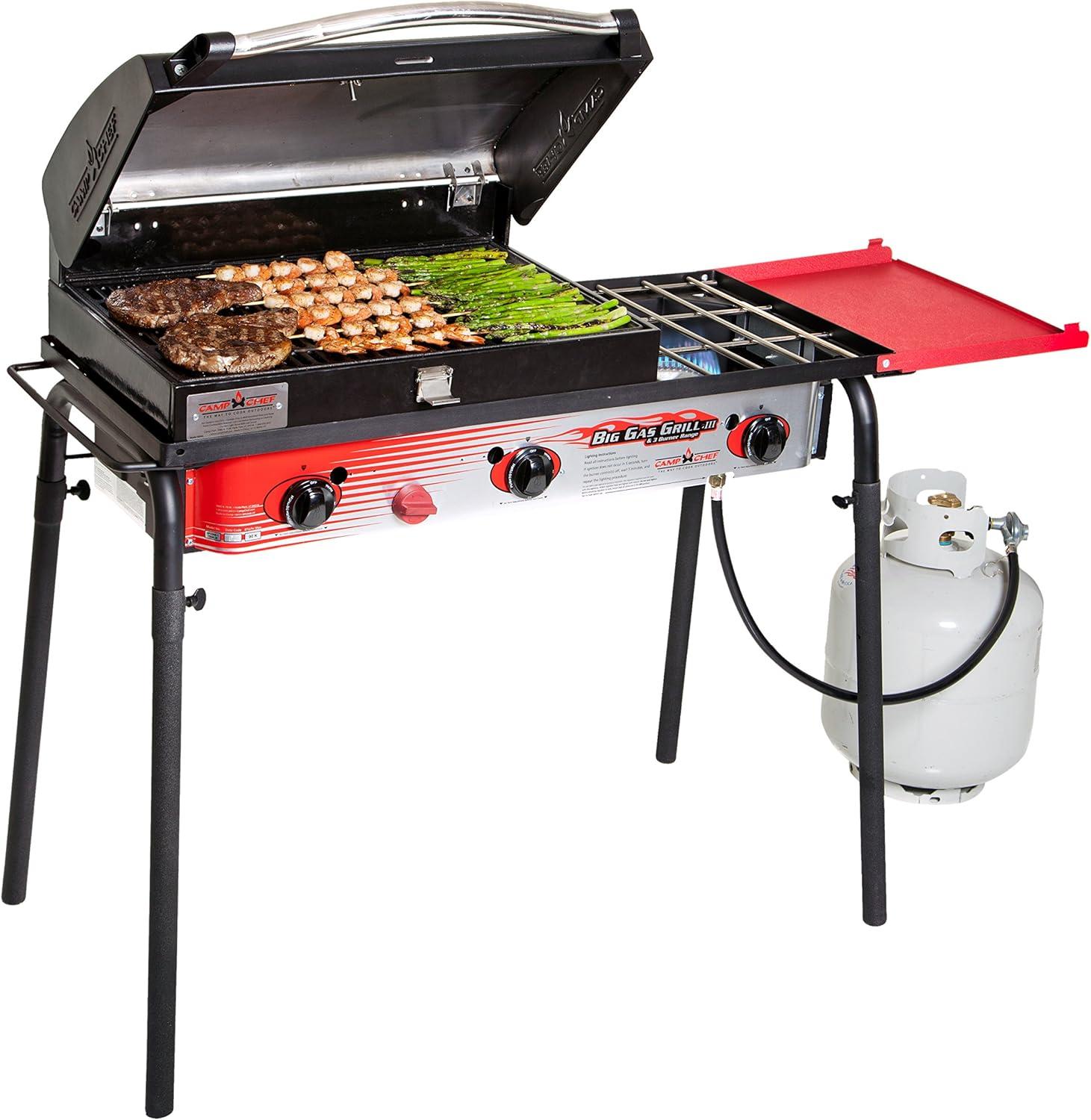 Camp Chef Big Gas Grill 16 Outdoor Stove with BBQ Box Accessory, SPG90B, 90,000 BTU Propane