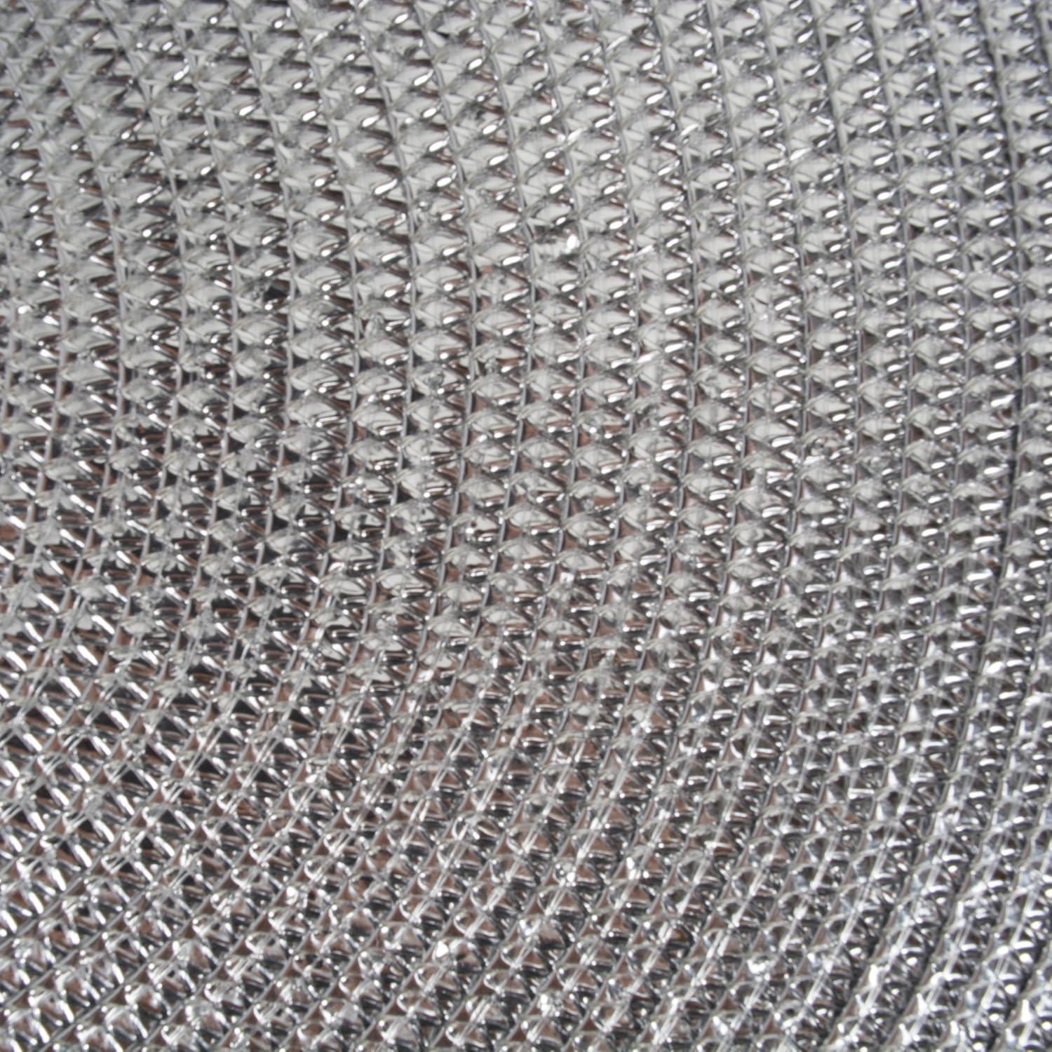 Metallic Silver Round Polypropylene Woven Placemat (Set of 6)