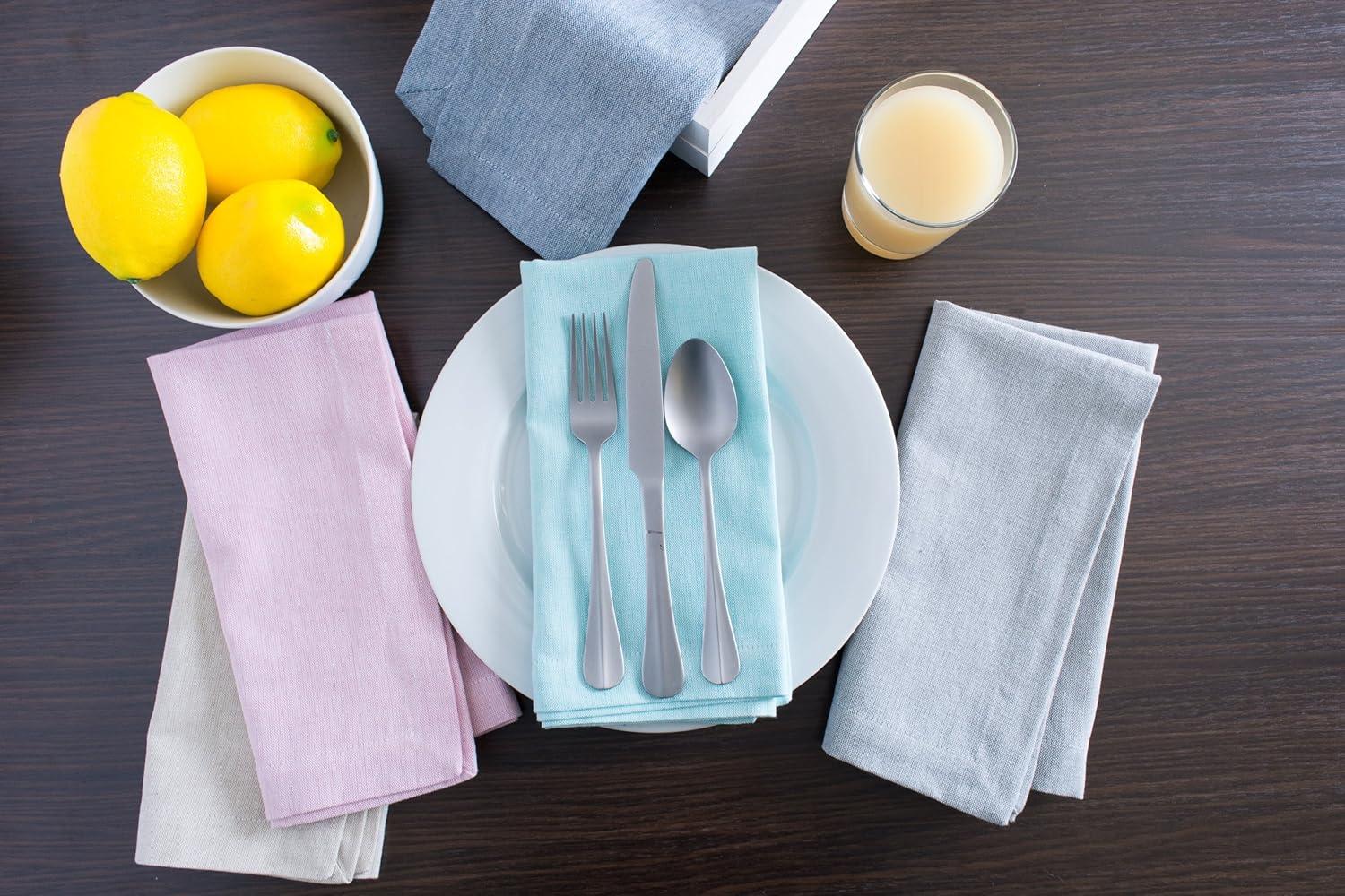 Design Imports  Chambray Napkin Set 6 Piece, Gray, 20X20"
