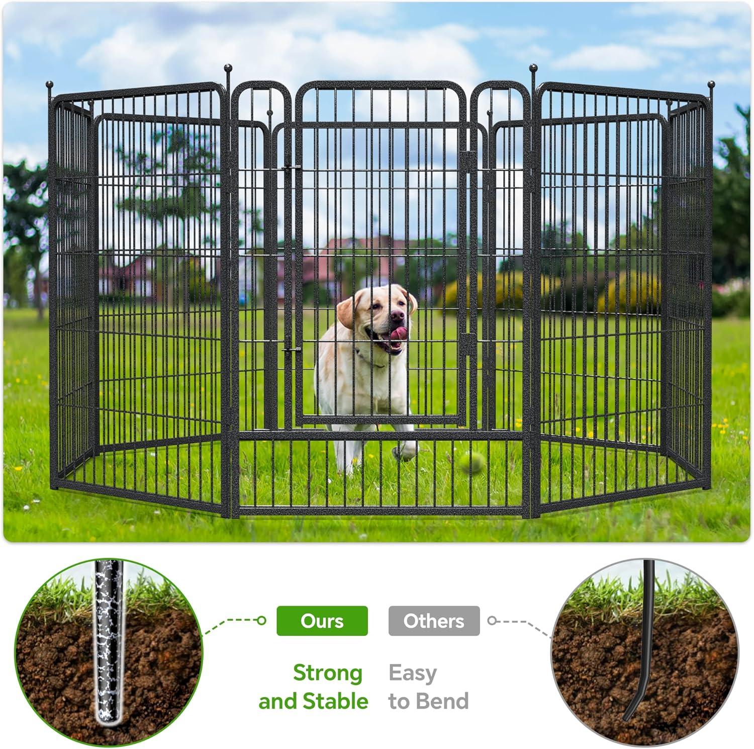 Mr Ironstone Dog Playpen with Anti-Rust Coating,  Dog Pen Indoor/Outdoor Pet Playpen for Foldable Dog Exercise Pens