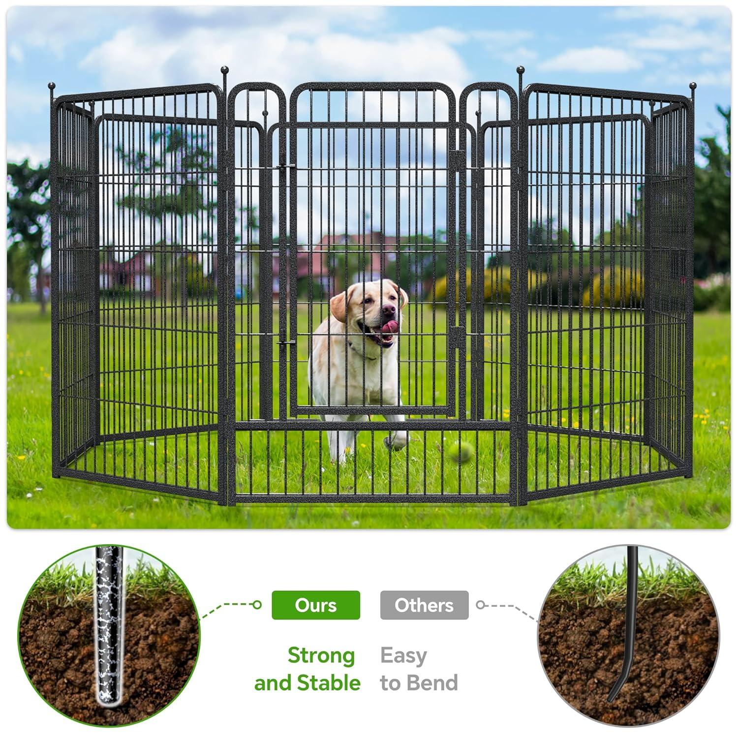 Mr Ironstone Dog Playpen with Anti-Rust Coating,  Dog Pen Indoor/Outdoor Pet Playpen for Foldable Dog Exercise Pens