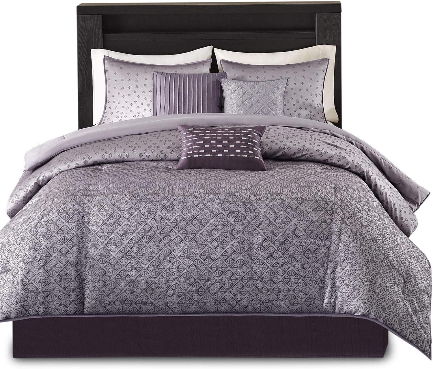 Biloxi Geometric 7 Piece Jaquard Comforter Set