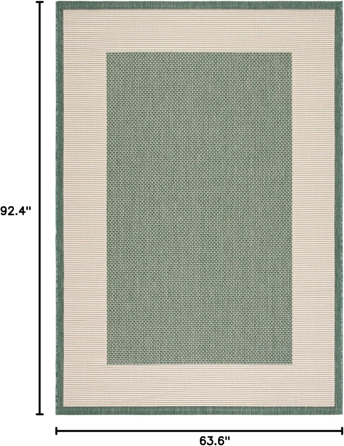 Courtyard CY7987 Power Loomed Indoor/Outdoor Area Rug - Dark Green/Beige - 5'3"x7'7" - Safavieh.