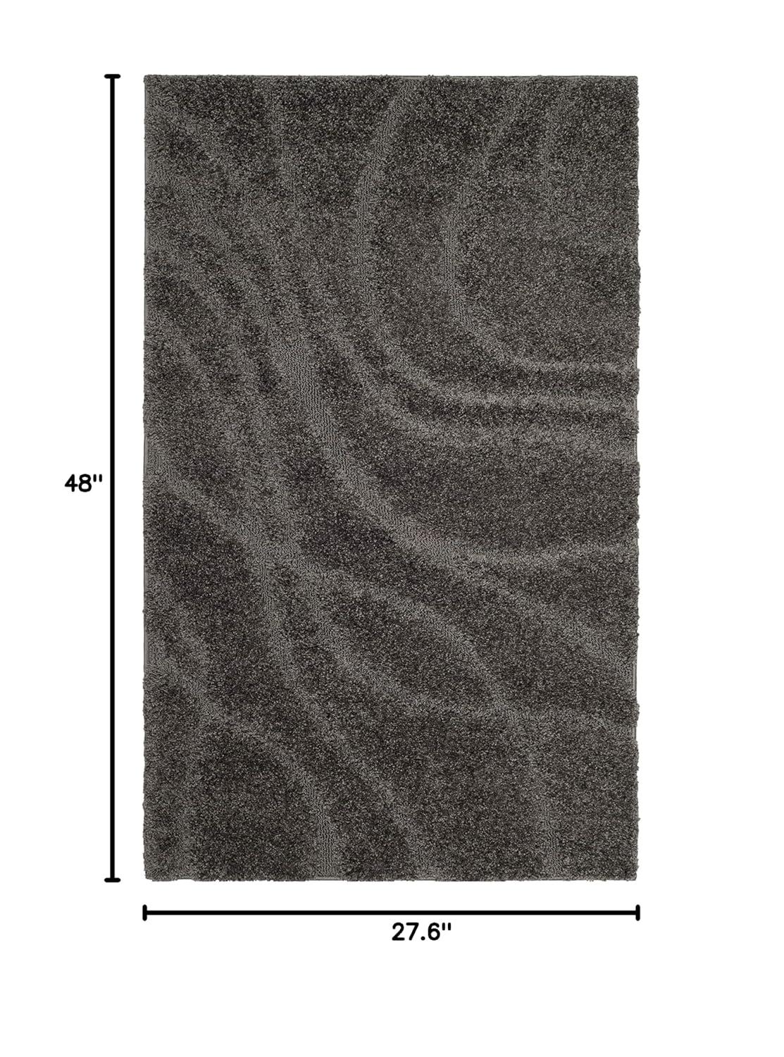Florida Shag SG471 Power Loomed Indoor Accent Rug - Grey/Grey - 2'3"x4' - Safavieh