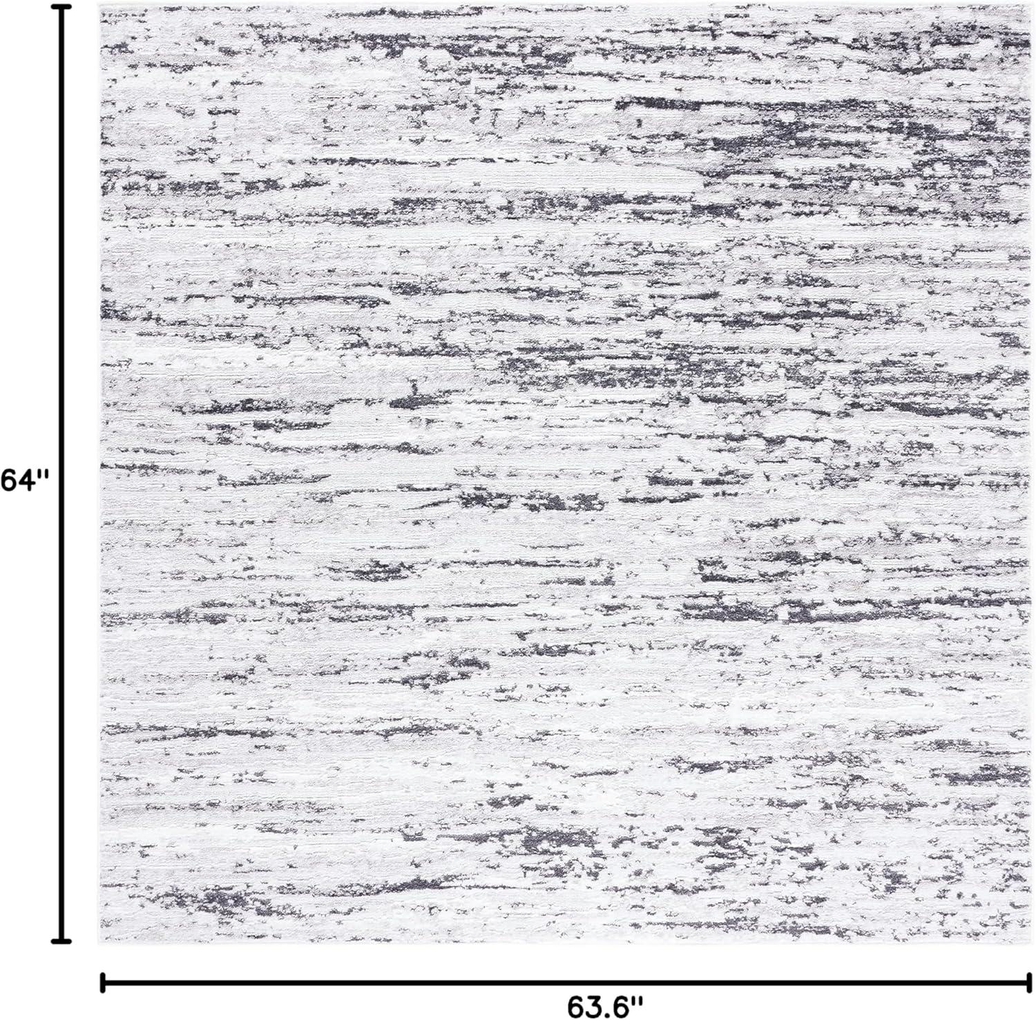 Amelia 700 ALA768 Machine Made Loomed Area Rug - Light Grey/Charcoal - 5'-3" X 5'-3"  Square - Safavieh