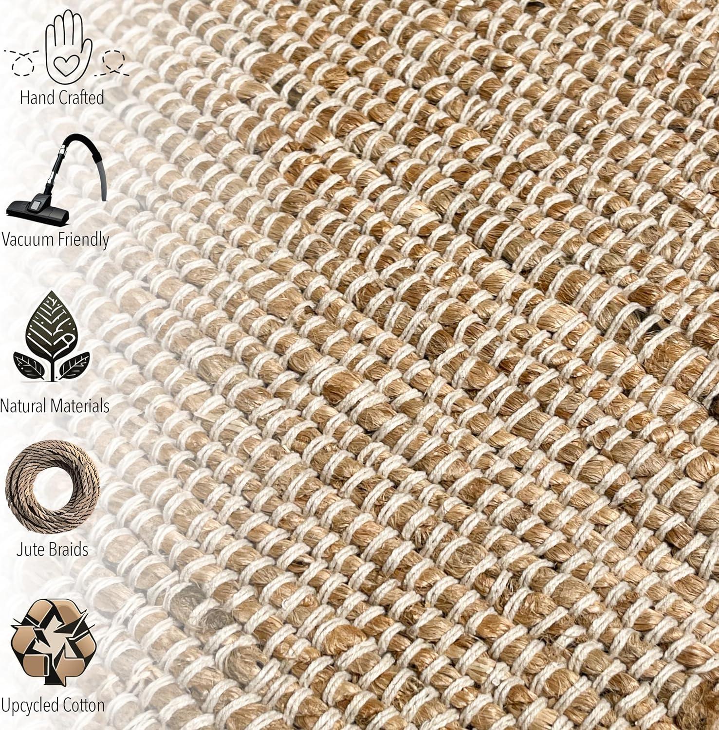 4'x6' Pata Hand Woven Chunky Jute Area Rug, Light Ivory - JONATHAN Y