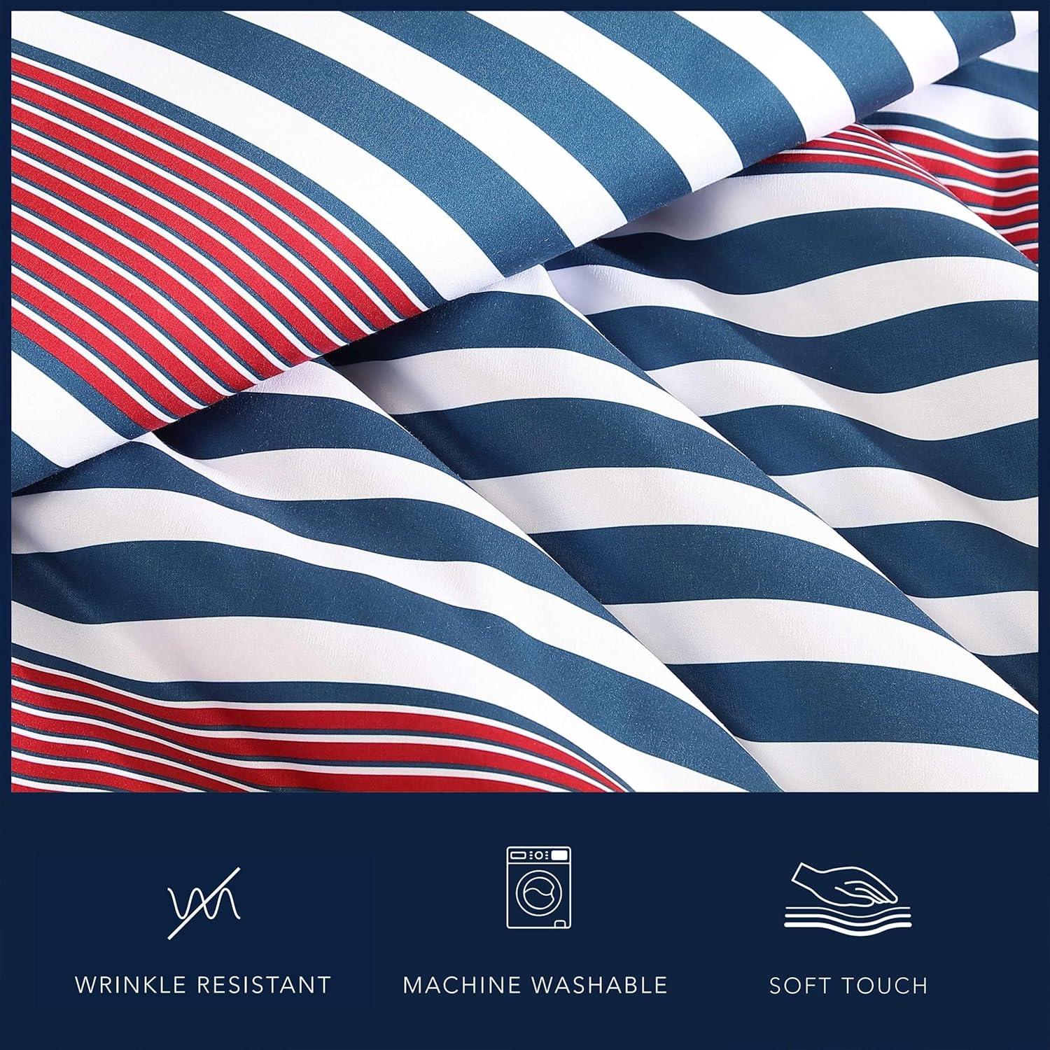 Nautica Kennedy Stripe Reversible Navy Comforter Set