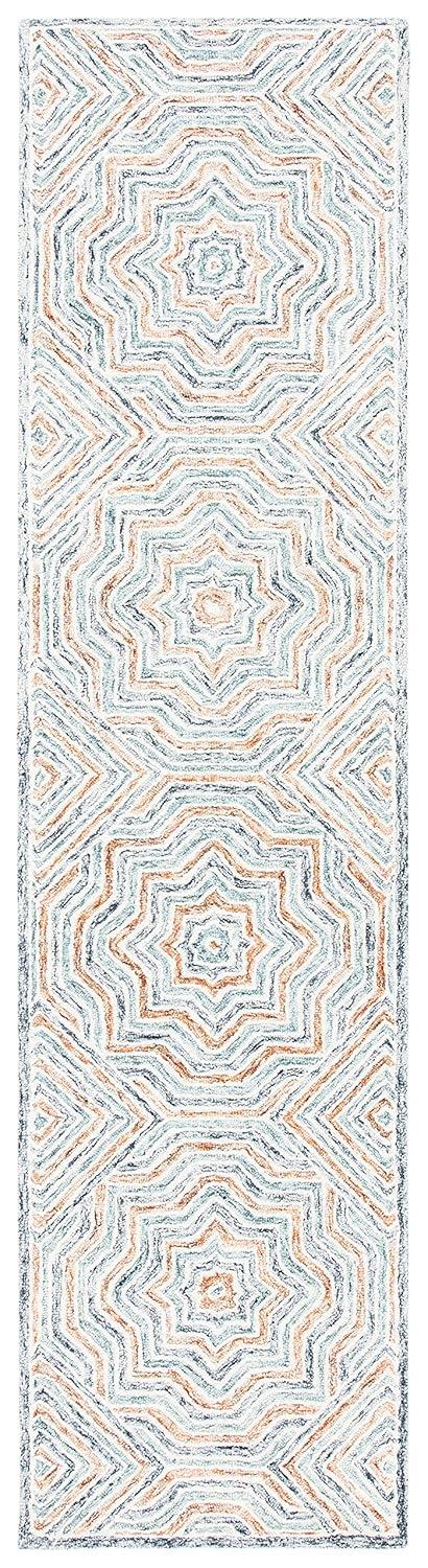 Capri CPR215 Tufted Indoor Runner Rug - Blue/Rust - 2'3"x9' - Safavieh