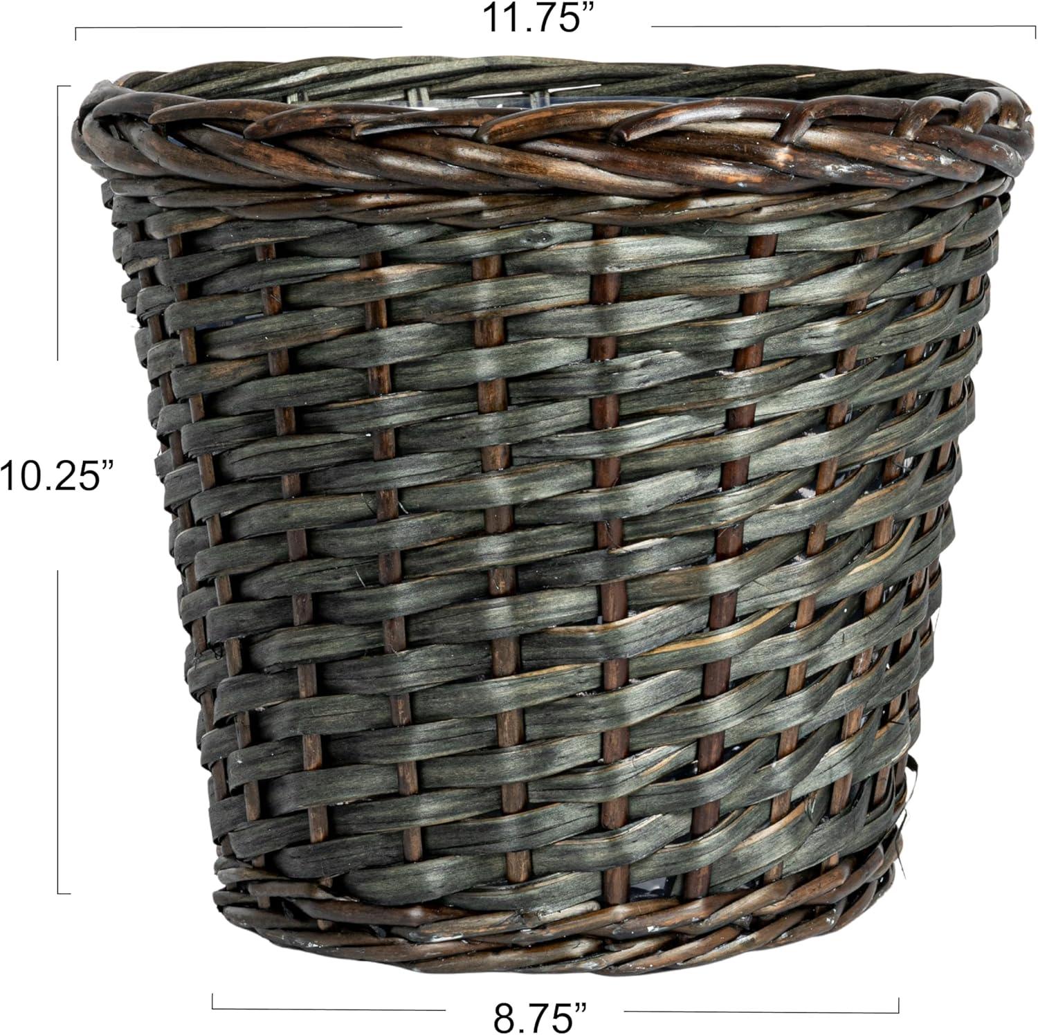 Household Essentials Willow Wicker Open Waste Basket