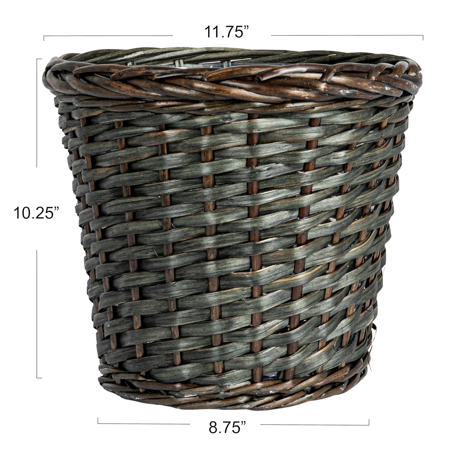 Household Essentials Willow Wicker Open Waste Basket