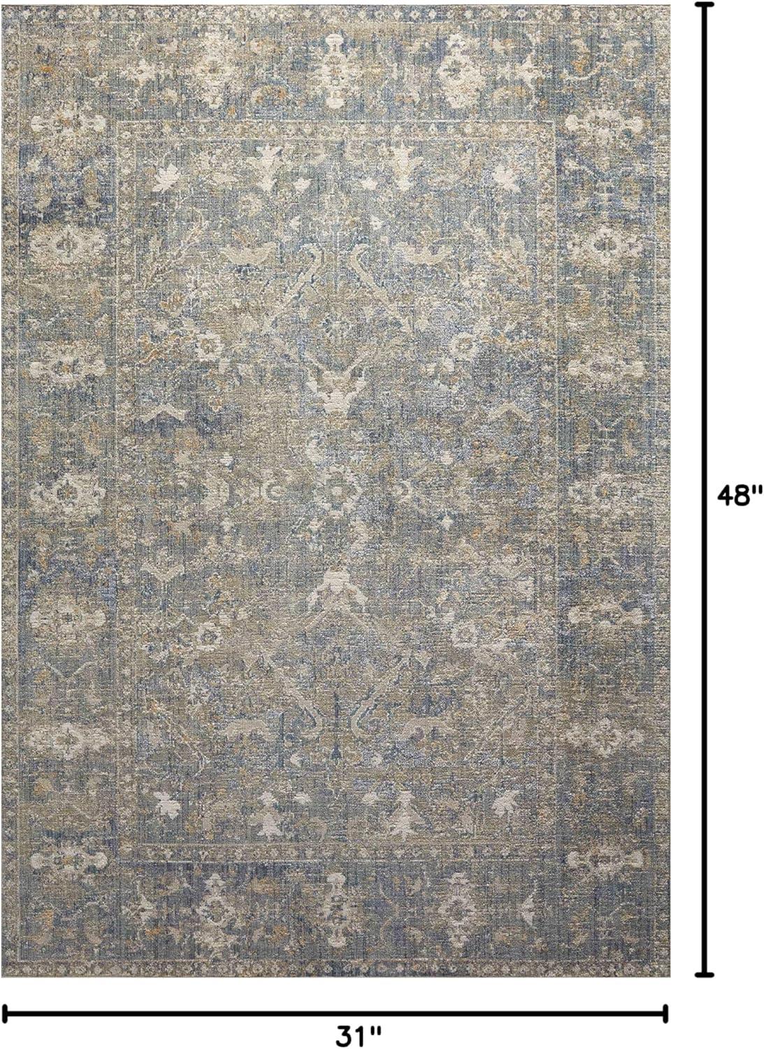 Rosemarie Rug by Chris Loves Julia x Loloi - Sand and Lagoon / 2'7" x 4'