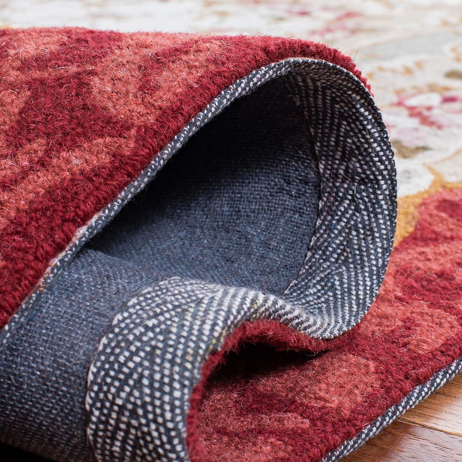 Chelsea HK73 Handmade Area Rug - 3' Round - Ivory/Burgundy - Safavieh