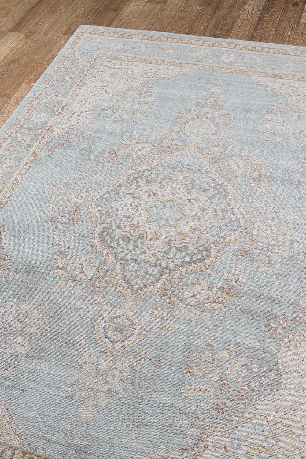 Isabella Charli Braided Blue Synthetic Rectangular Rug - 2' x 3'