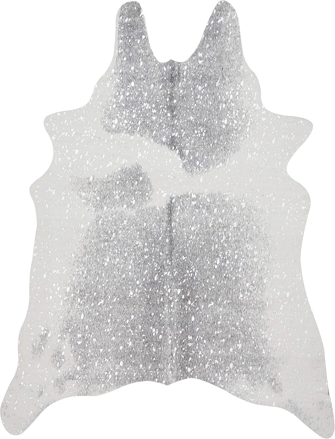 Loloi II Bryce Faux Cowhide Grey / Silver Area Rug