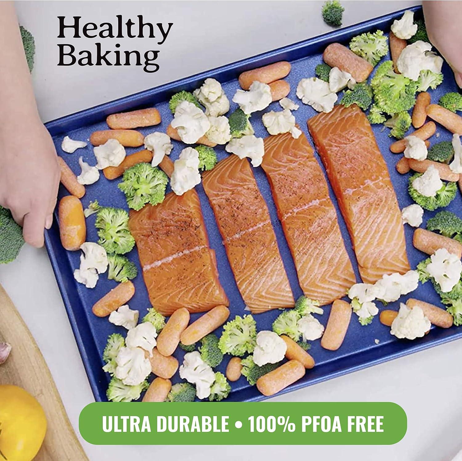 Blue Nonstick Aluminum Kitchen Spoon Set with Stainless Steel Handles