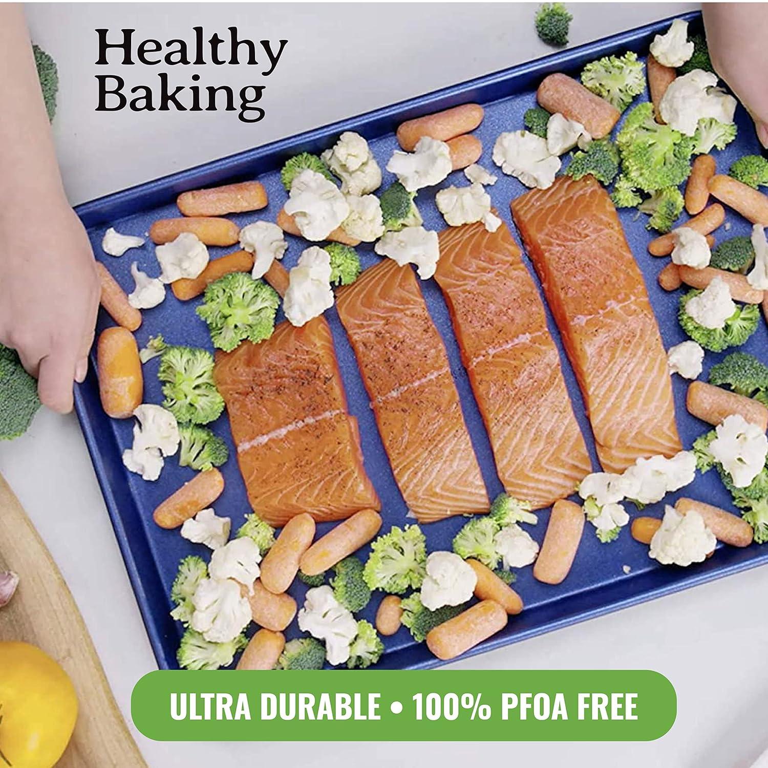 Blue Nonstick Aluminum Kitchen Spoon Set with Stainless Steel Handles