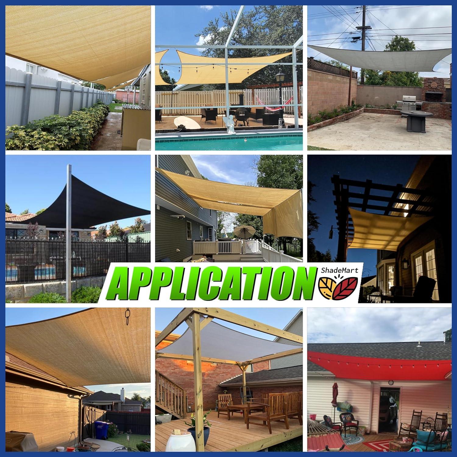 Royal Shade Royal shade Rectangle Shade Sail，95% UV Blockage, Heavy Duty, Water & Air Permeable