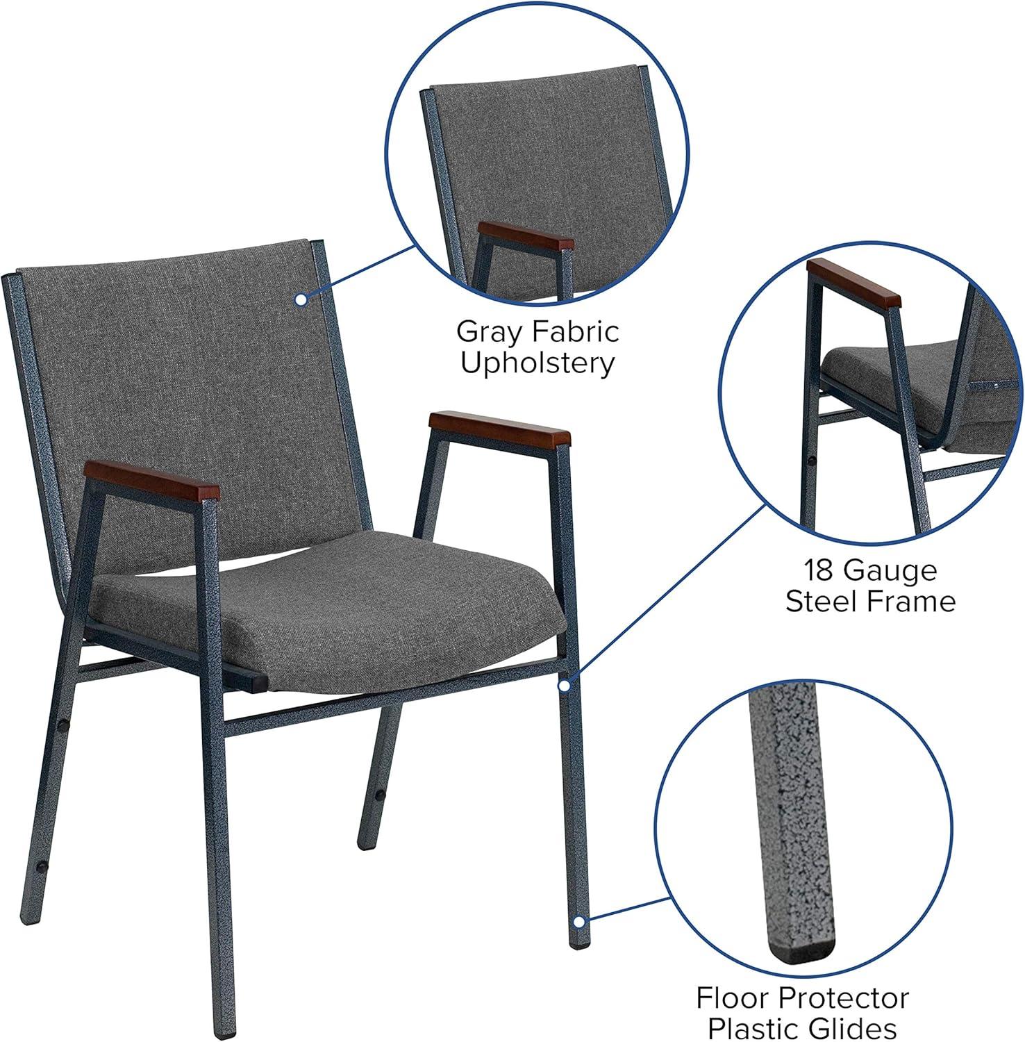 Flash Furniture Aliya Heavy Duty Stack Chair with Arms (Set of 4)