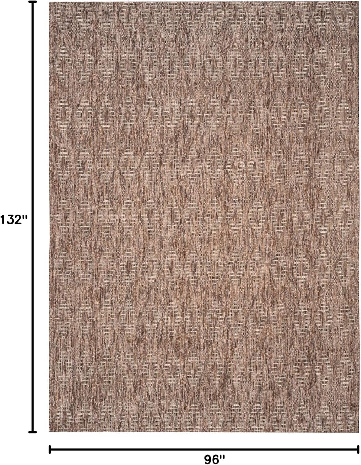 Courtyard CY8522 Power Loomed Indoor and Outdoor Area Rug - Brown/Brown - 8'x11' - Safavieh