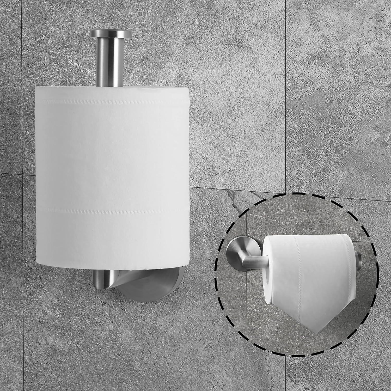 HITSLAM Toilet Paper Holder Wall Mount,Brushed Gold Toilet Paper Roll Holder for Bathroom