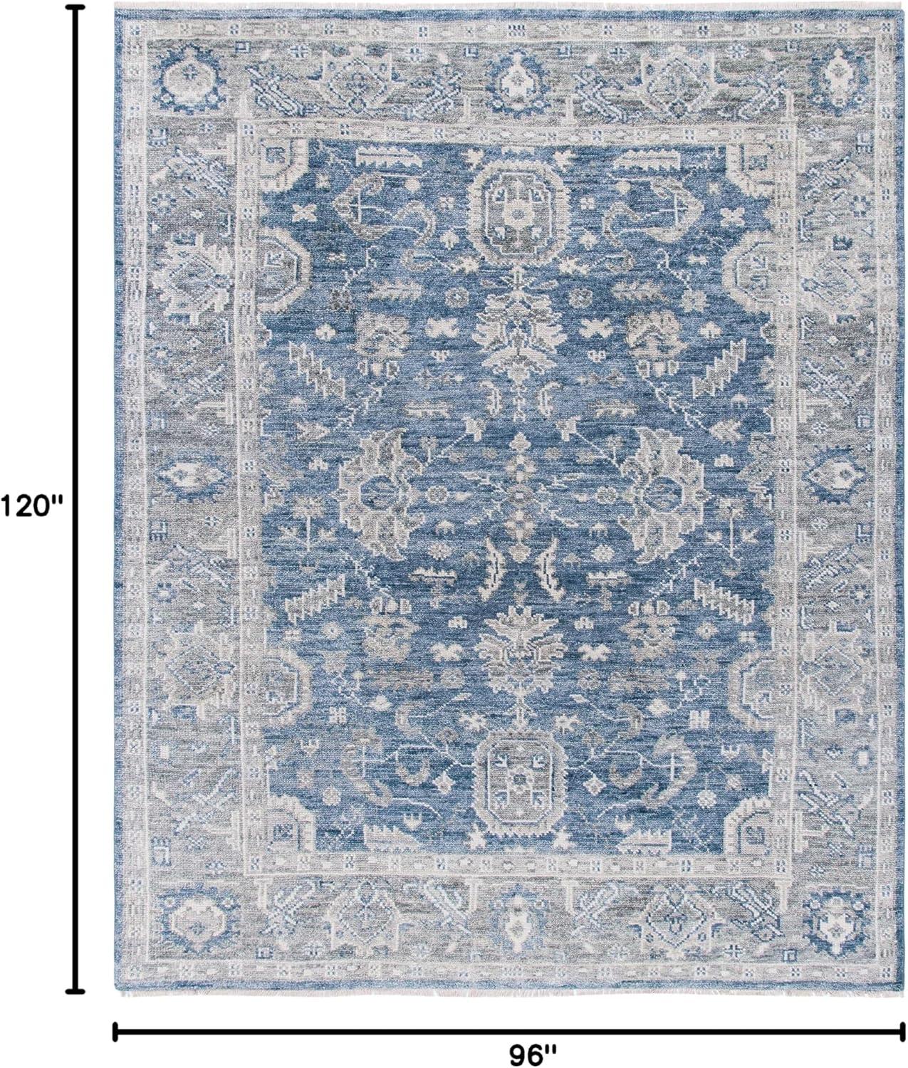 Samarkand SRK109 Hand Knotted Area Rug - Blue/Grey - 8'x10' - Safavieh.