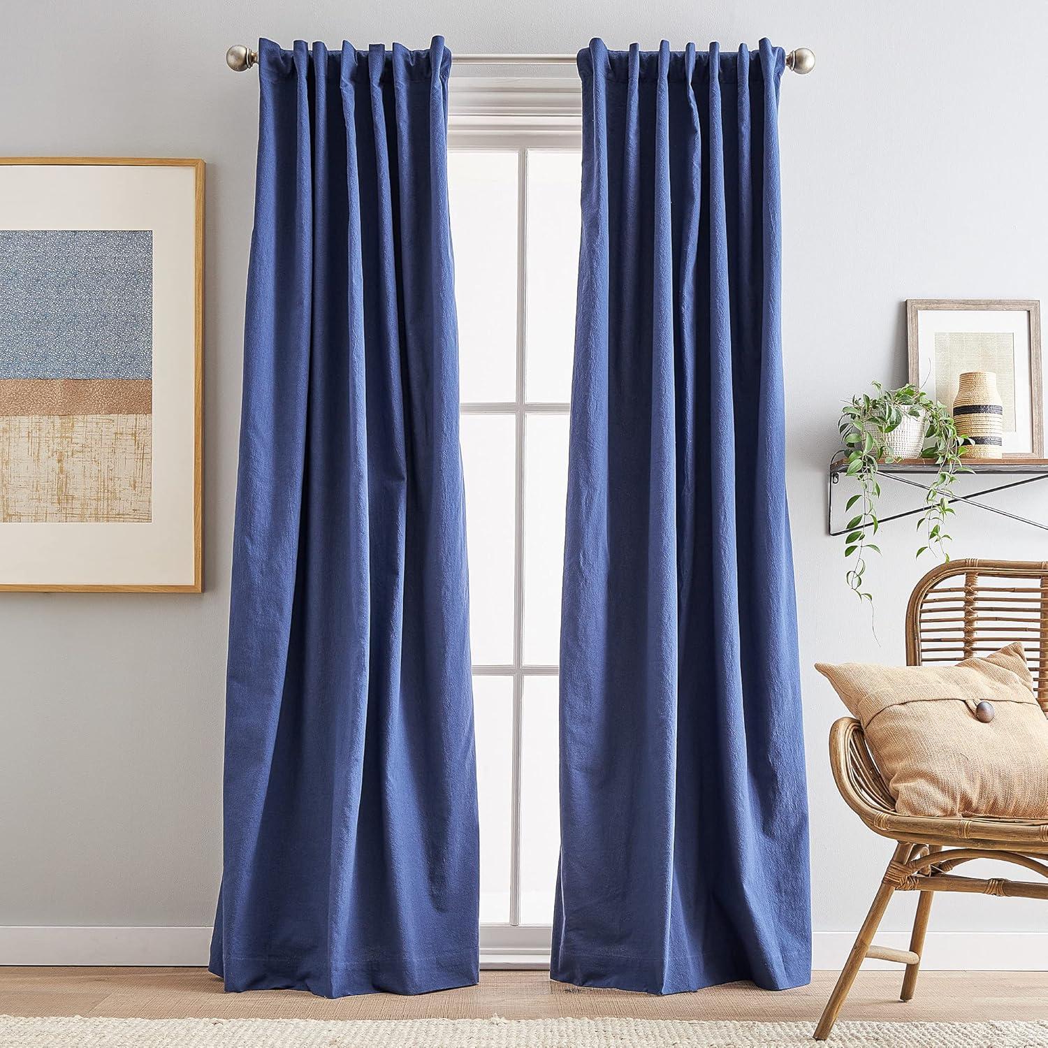 Peri Home Cotton Blend Room Darkening Curtains / Drapes Pair (Set of 2)