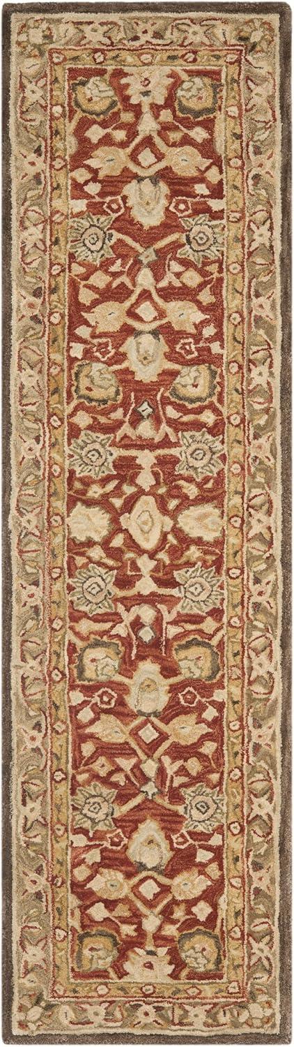 SAFAVIEH Anatolia Venice Traditional Wool Runner Rug, Rust/Green, 2'3" x 12'