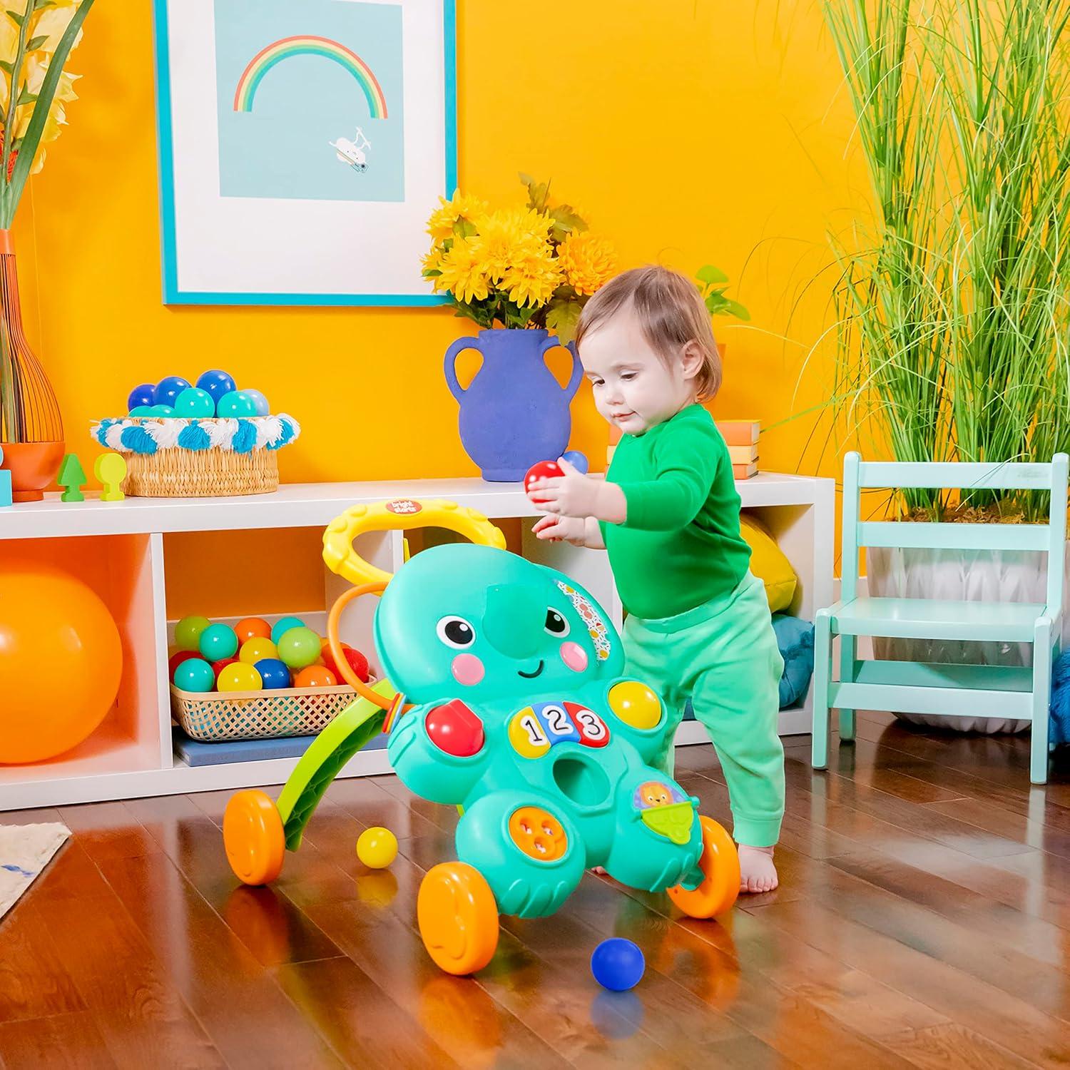 Bright Starts Stroll 'n Roll 2-in-1 Ball Play Baby Walker Elephant