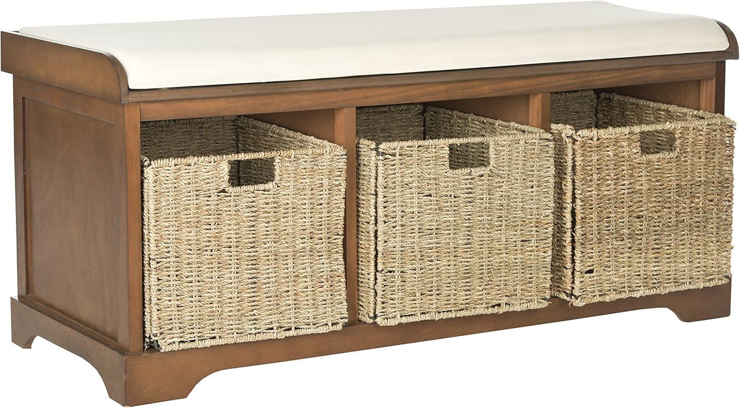 Lonan Wicker Storage Bench  - Safavieh