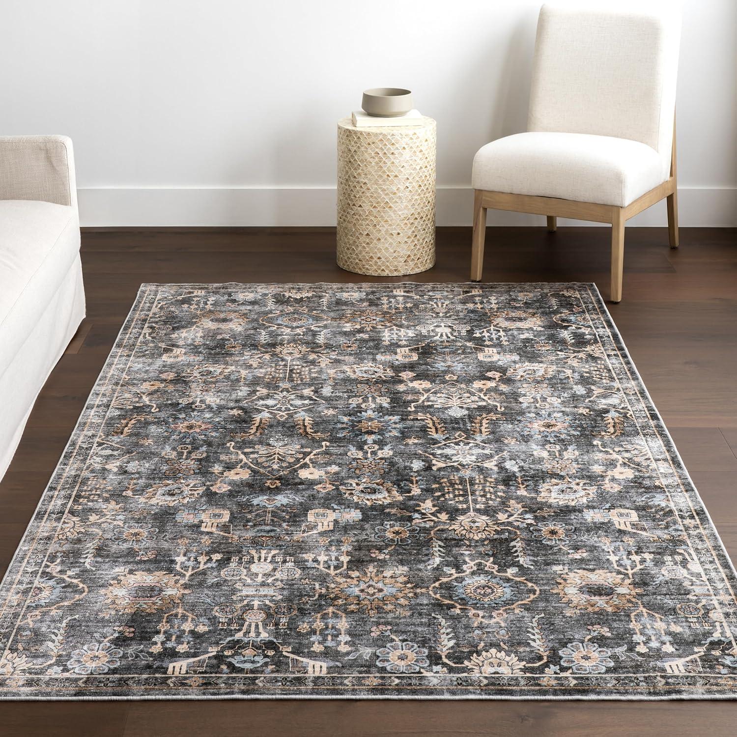 Nuloom Benica Multi Medallion Machine Washable Indoor Area Rug, 8' x 10', Greys