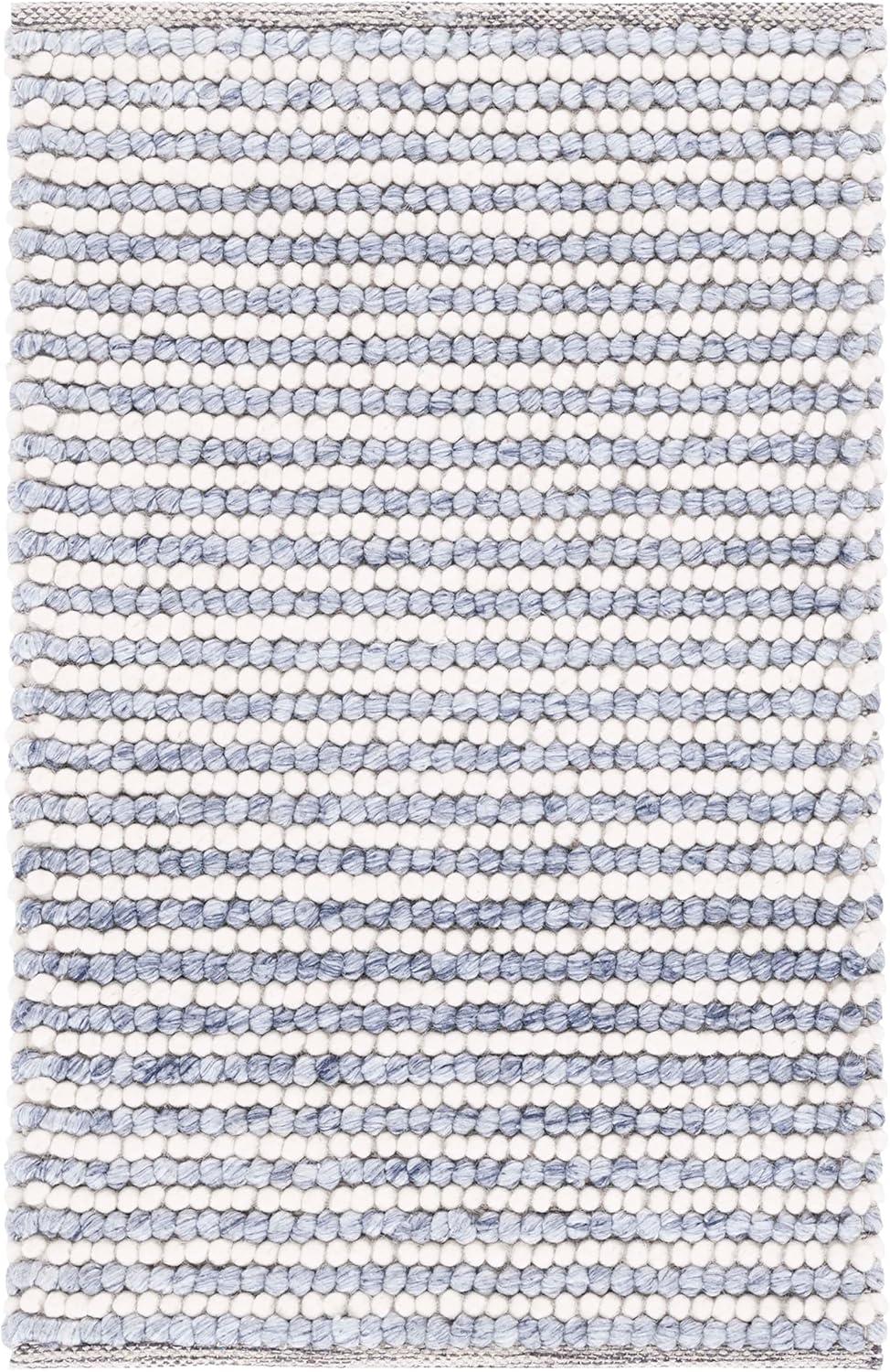 SAFAVIEH Natura Fredrick Striped Area Rug, Ivory/Blue, 2' x 3'