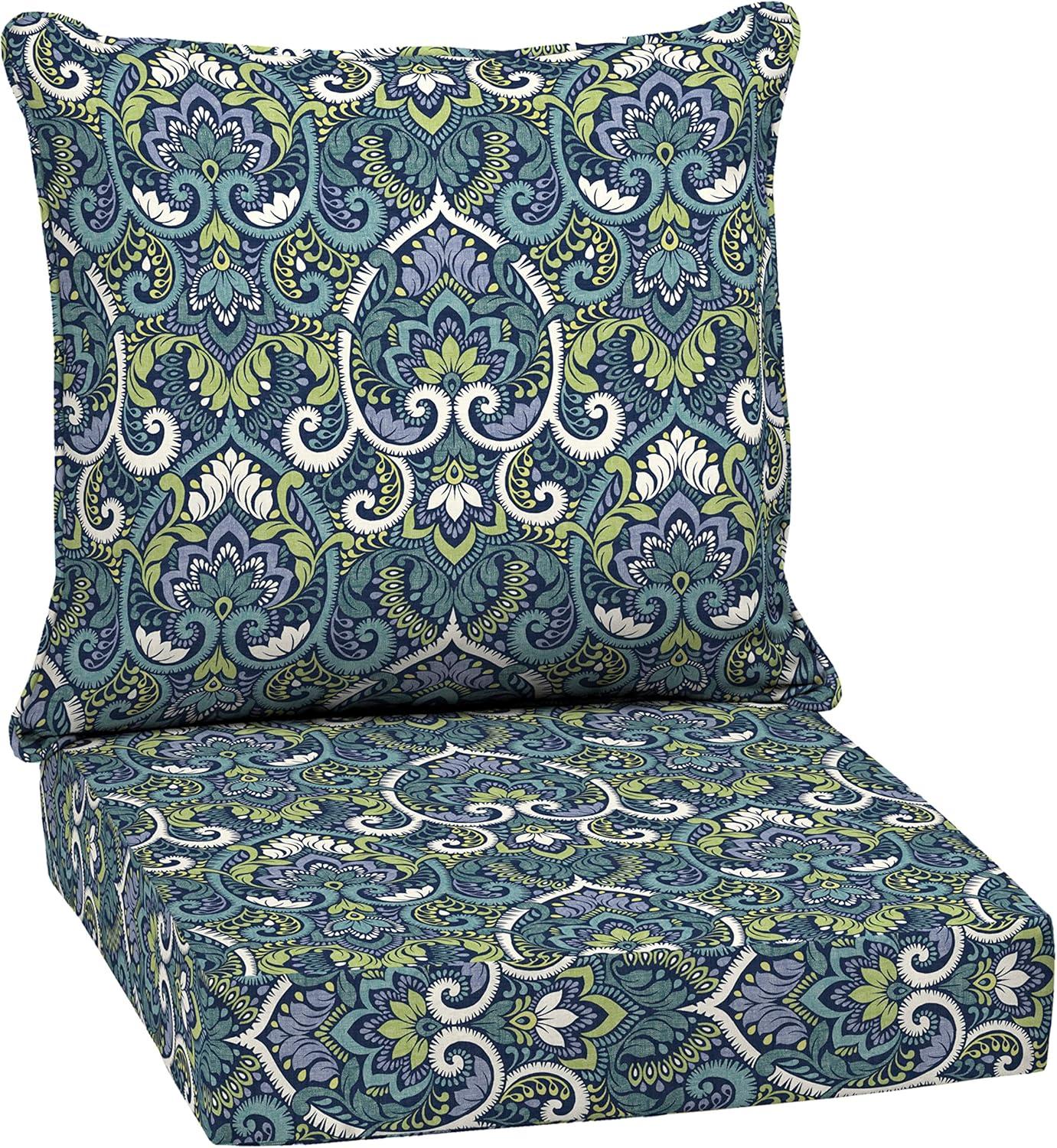 Arden Selections Outdoor Deep Seat Cushion Set, 24 x 24, Water Repellant, Fade Resistant, Deep Seat Bottom and Back Cushion for Chair, Sofa, and Couch