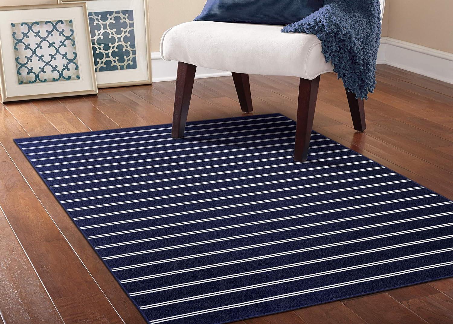 Garland Rug Avery Polypropylene Navy Indoor Area Rug, 5' x 7'5"