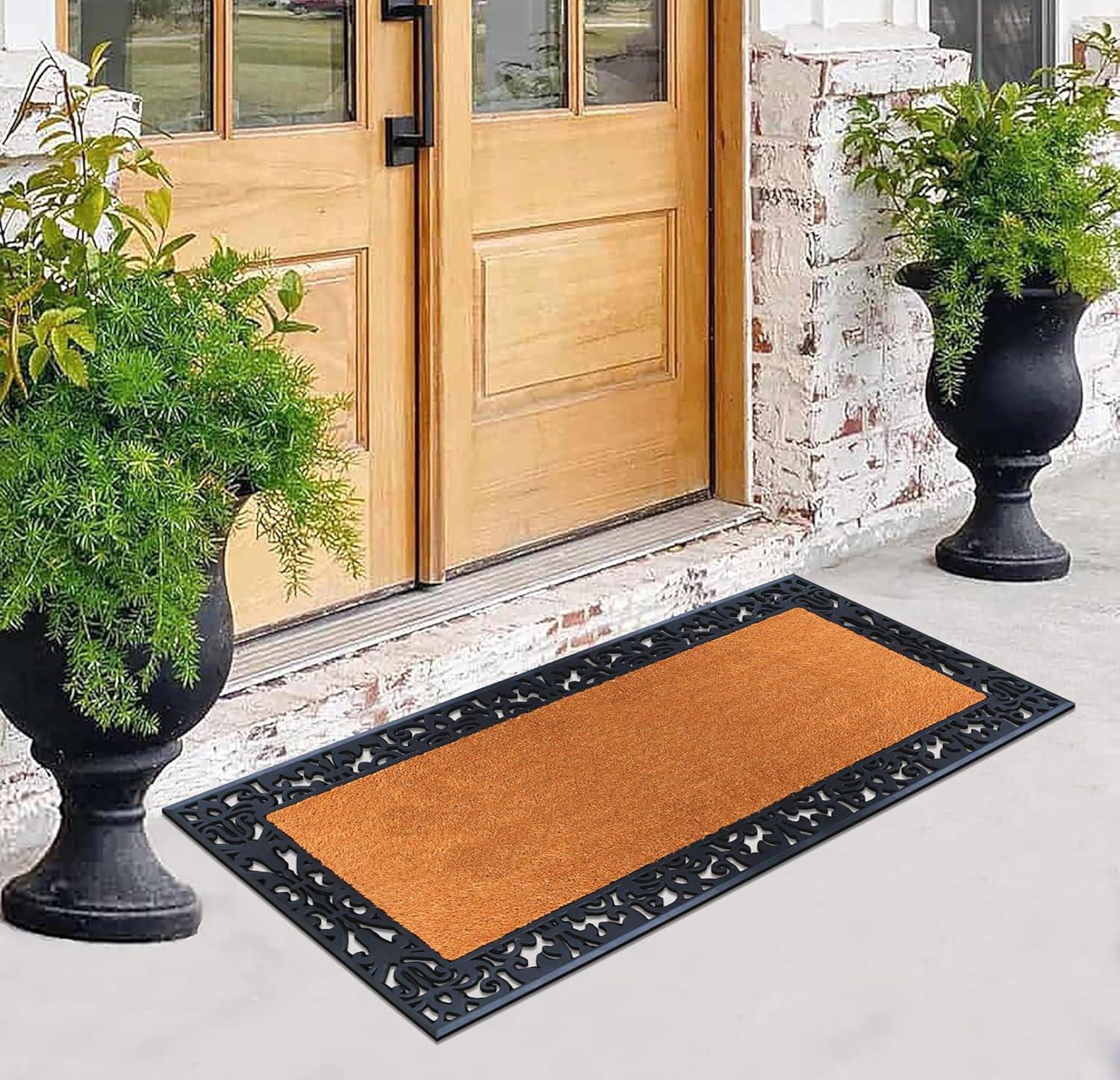 A1HC Entrance Door Mats, 30” x 60”, Durable Large Outdoor Rug, Non-Slip Welcome Doormat, Rubber Backed Low-Profile Heavy Duty Door Mat, Indoor Outdoor for Front Door, High Traffic Areas