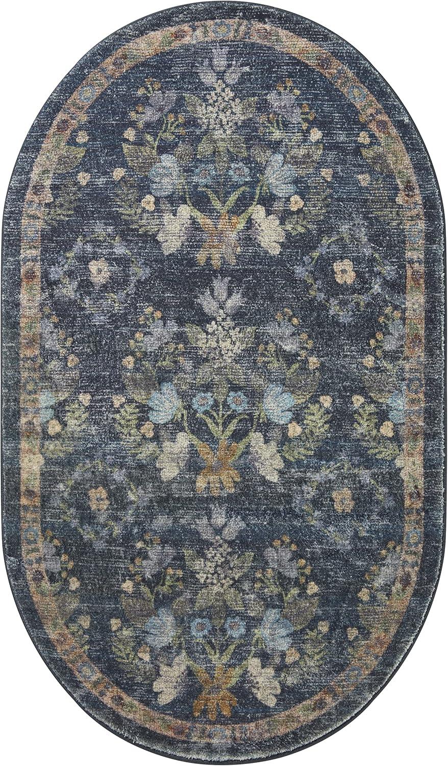 Rifle Paper Co. x Loloi Courtyard Navy Area Rug feat. CloudPile