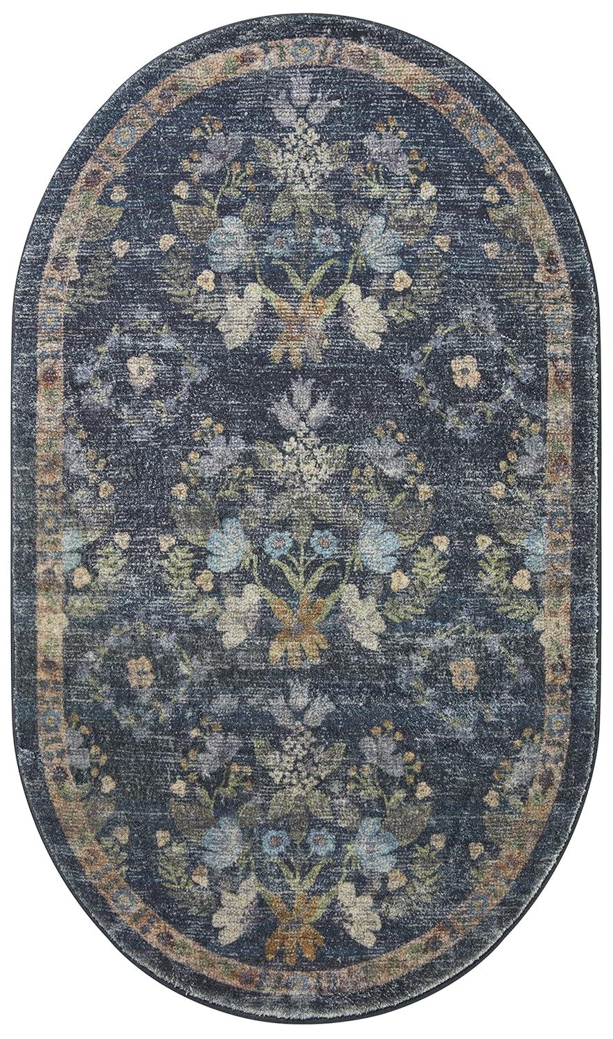 Rifle Paper Co. x Loloi Courtyard Navy Area Rug feat. CloudPile