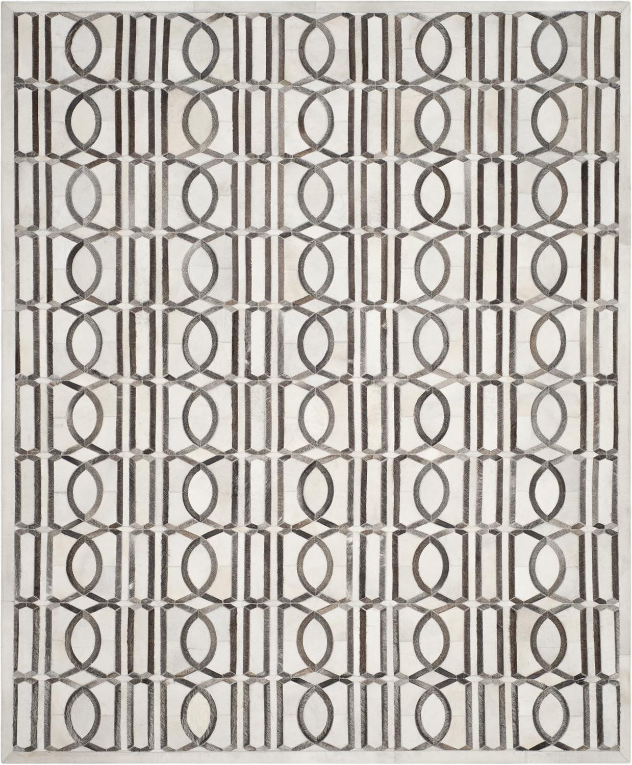 Sevastopol Flatweave Leather Geometric Rug