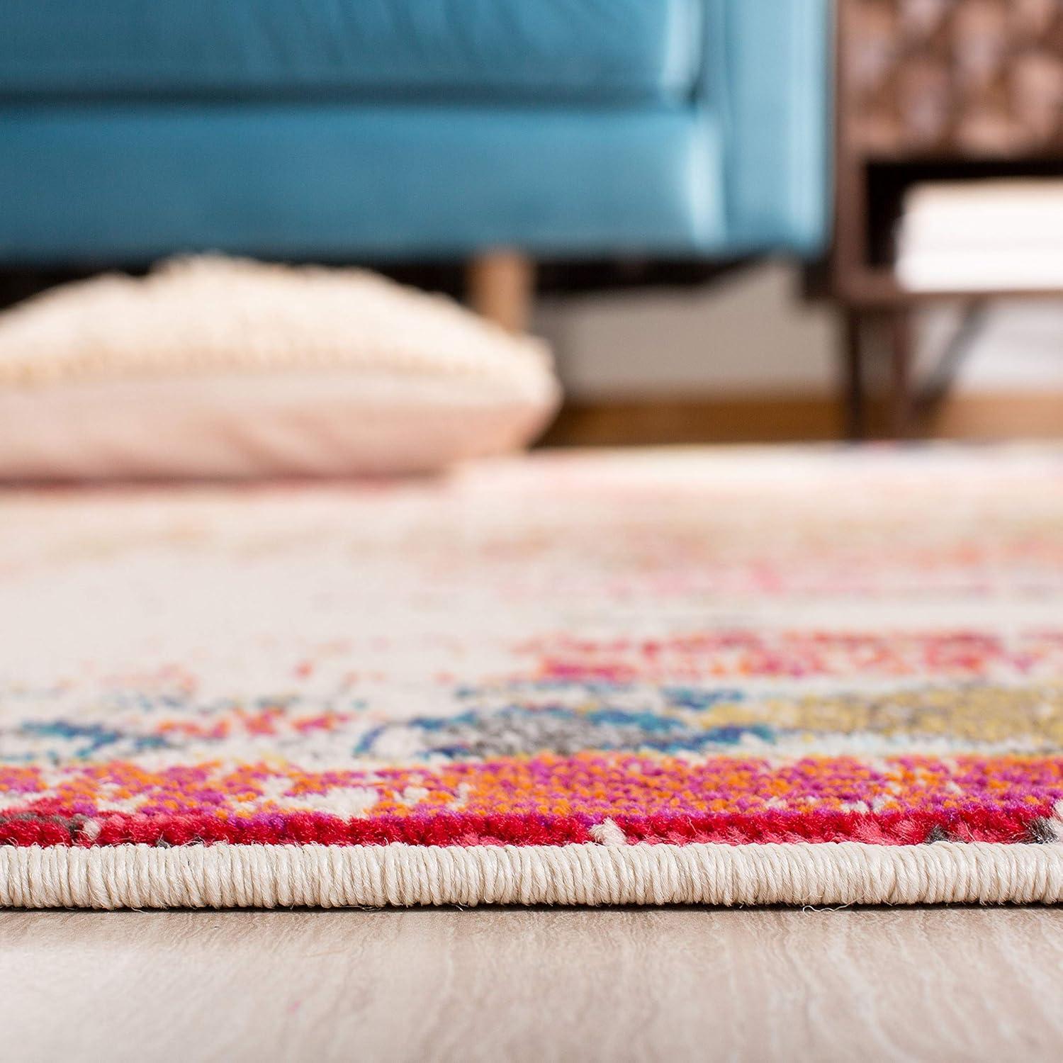 Madison MAD422 Power Loomed Area Rug - Grey/Orange - 3'x3' - Safavieh.