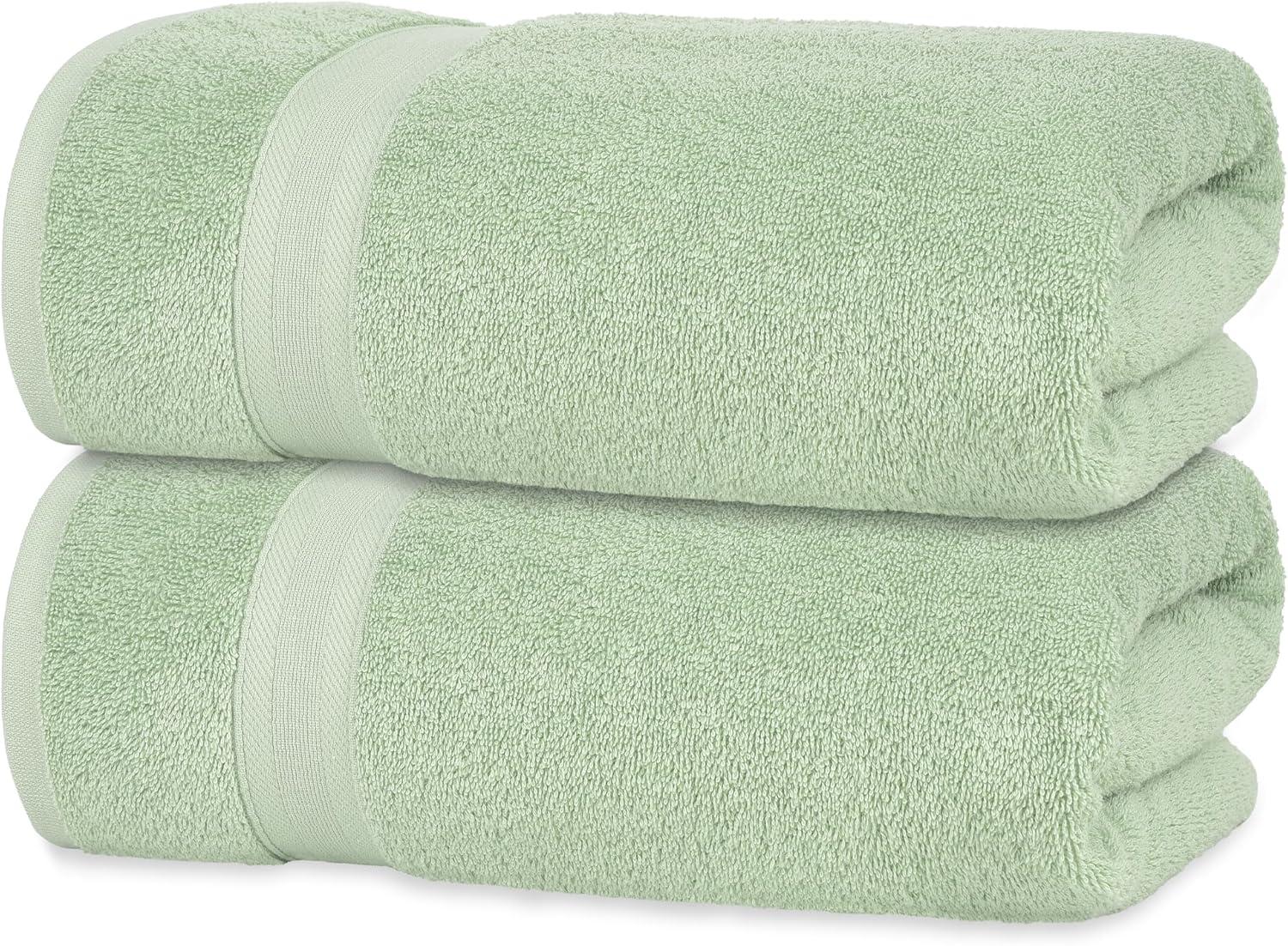 Oversized Sage Green Turkish Cotton Terry Washcloth Set
