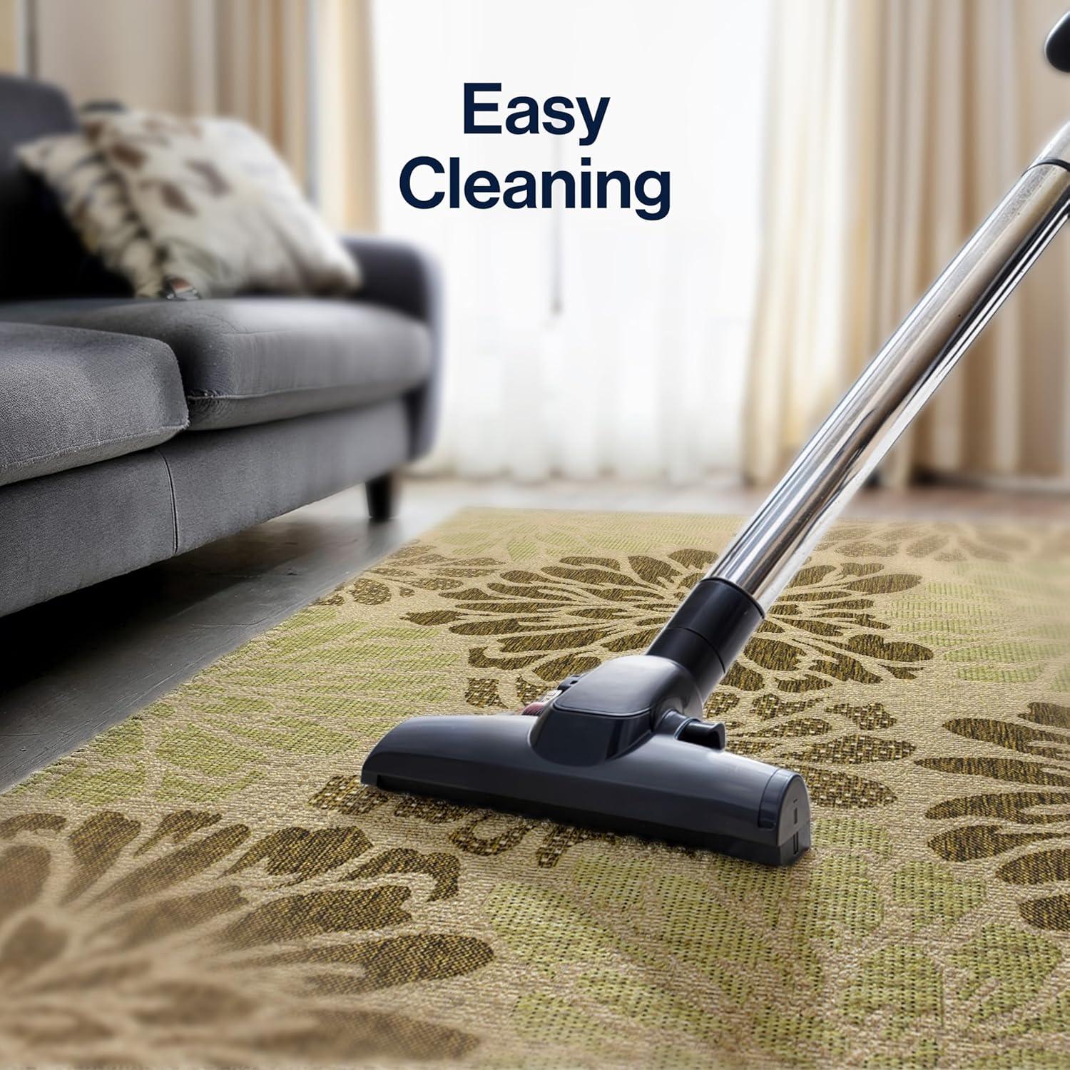 3'x5' Zinnia Modern Floral Textured Weave Indoor/Outdoor Area Rug, Sage/Brown - JONATHAN Y