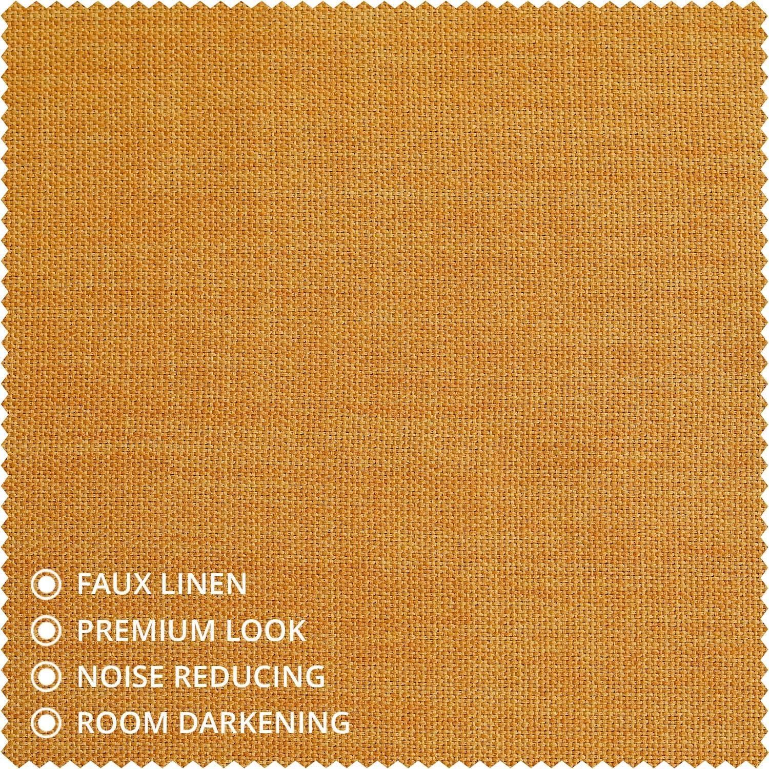 Ottis Textured Faux Linen Rod Pocket Room Darkening Curtains for Bedroom & Living Room Curtains - Single Panel Drapes