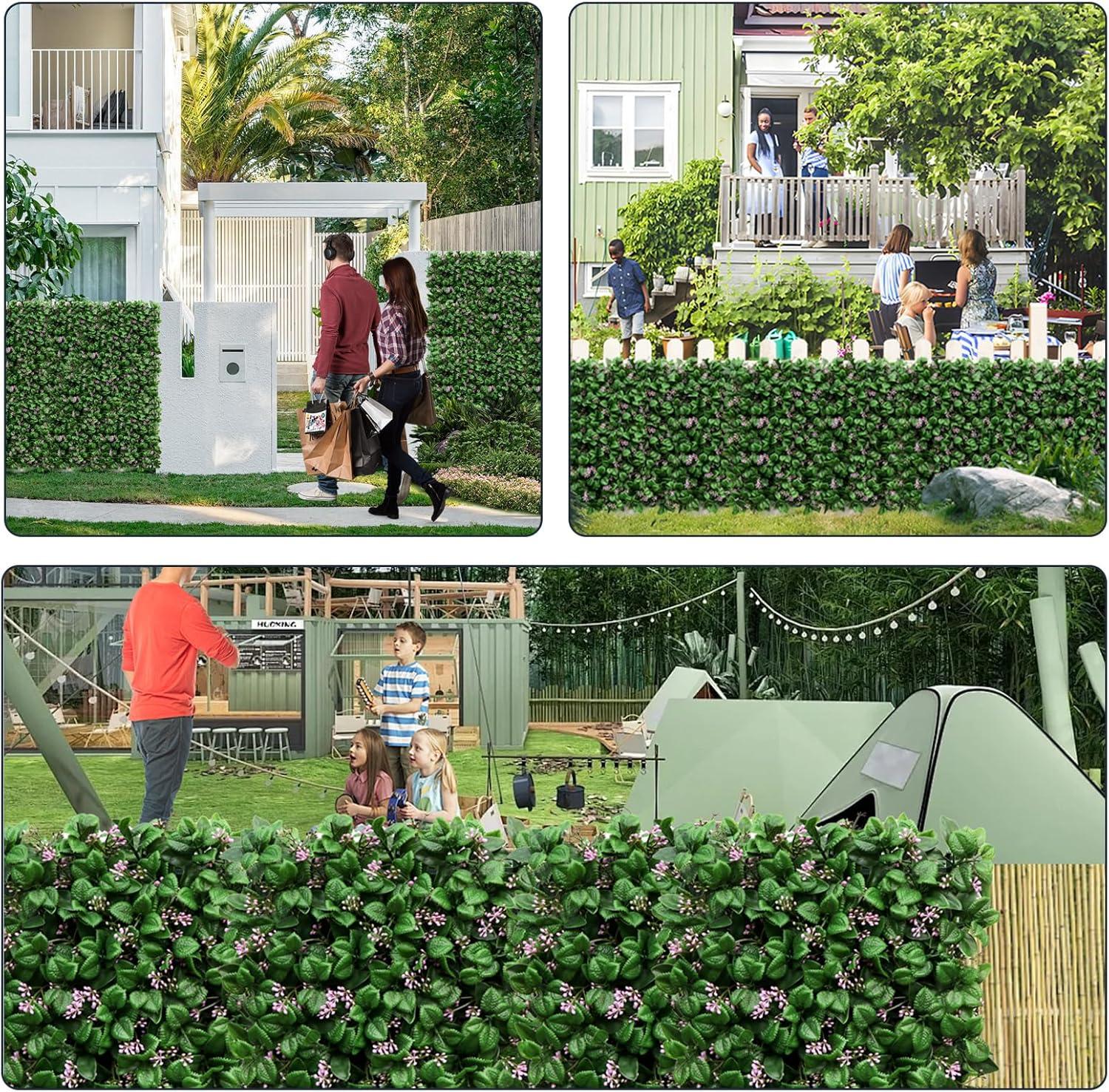MAXAYA Artificial Hedge Wall Panels,8Pcs10"X10"Greenery Wall Backdrop,P...